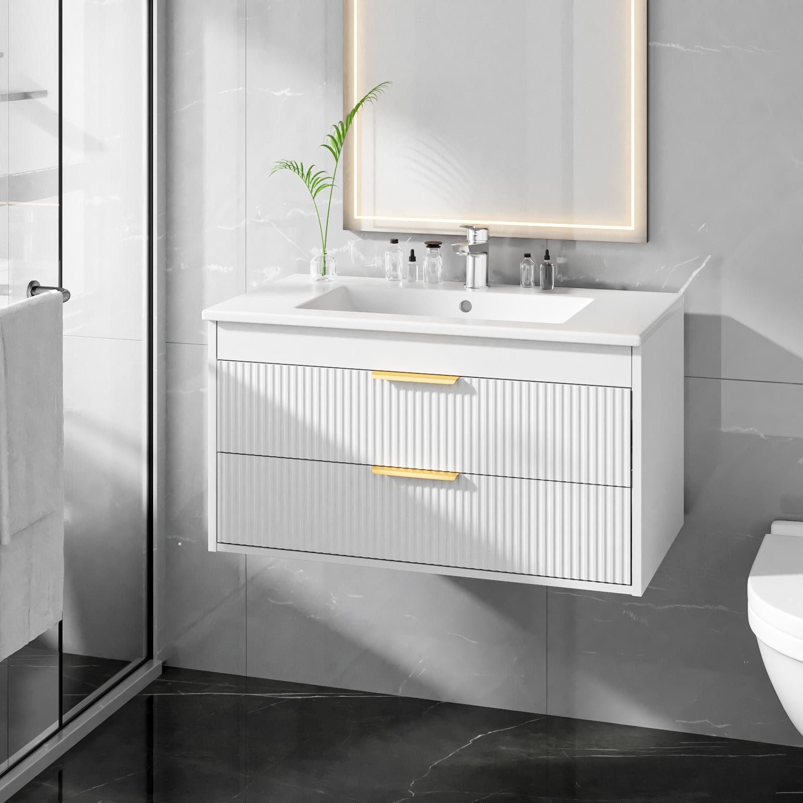 Advwin Bathroom Vanity with Ceramic Sink