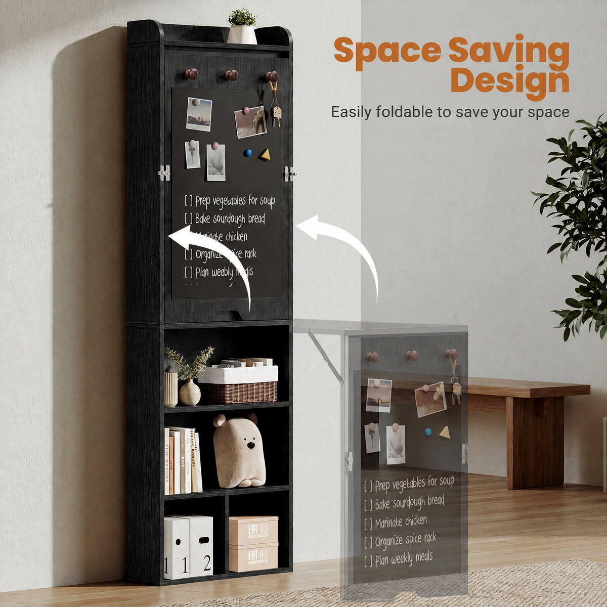 Advwin Wall Mounted Foldable Desk w/ LED & Corkboard