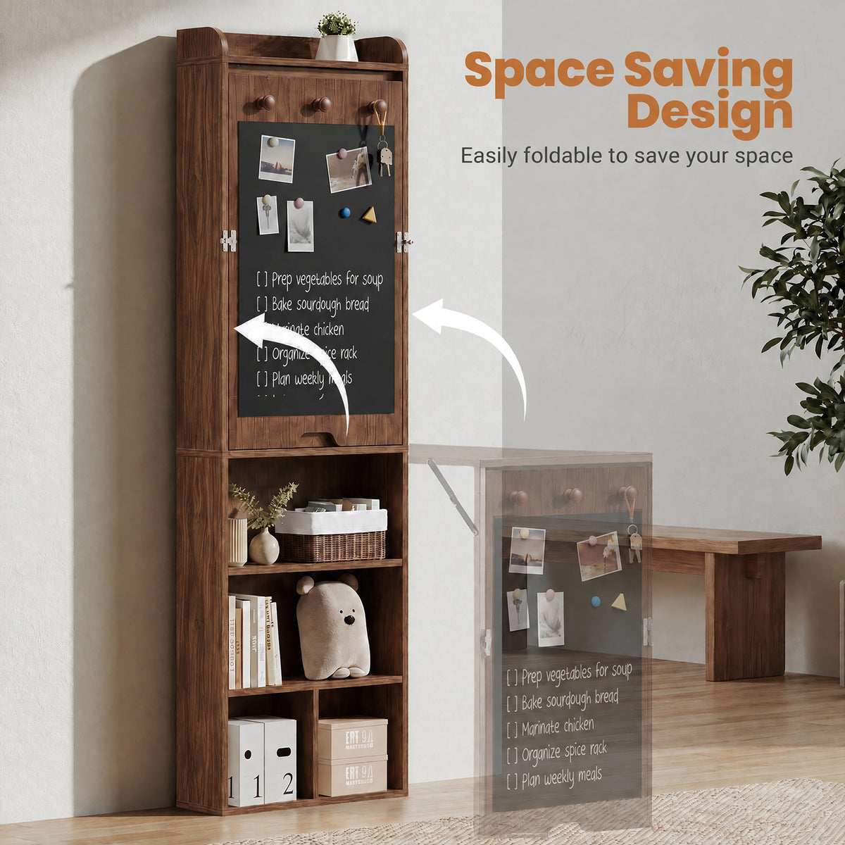 Advwin Wall Mounted Foldable Desk w/ LED & Corkboard