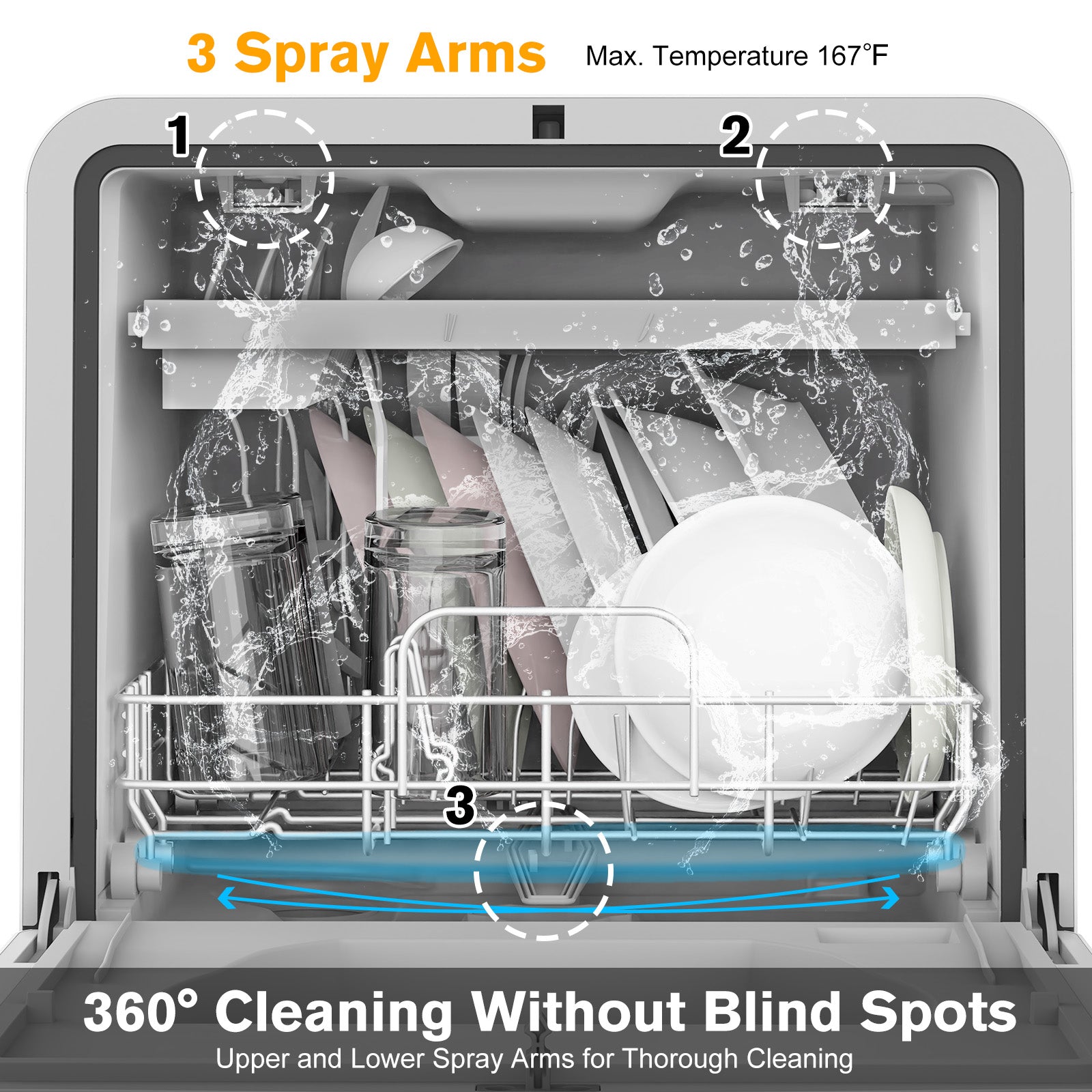 Advwin Portable Countertop Dishwasher