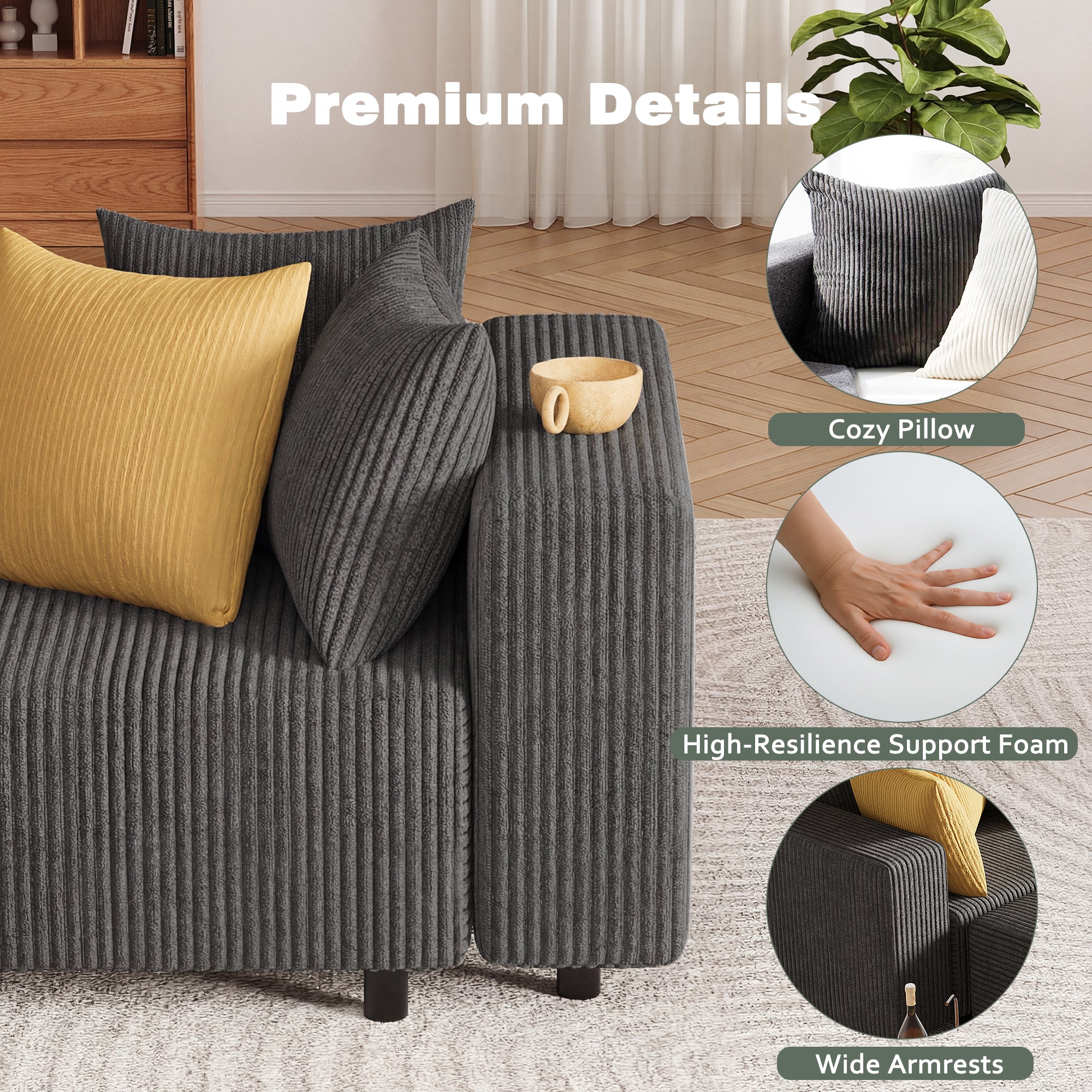 Advwin Boneless Cloud Modern Oversized Modular Sectional Sofa