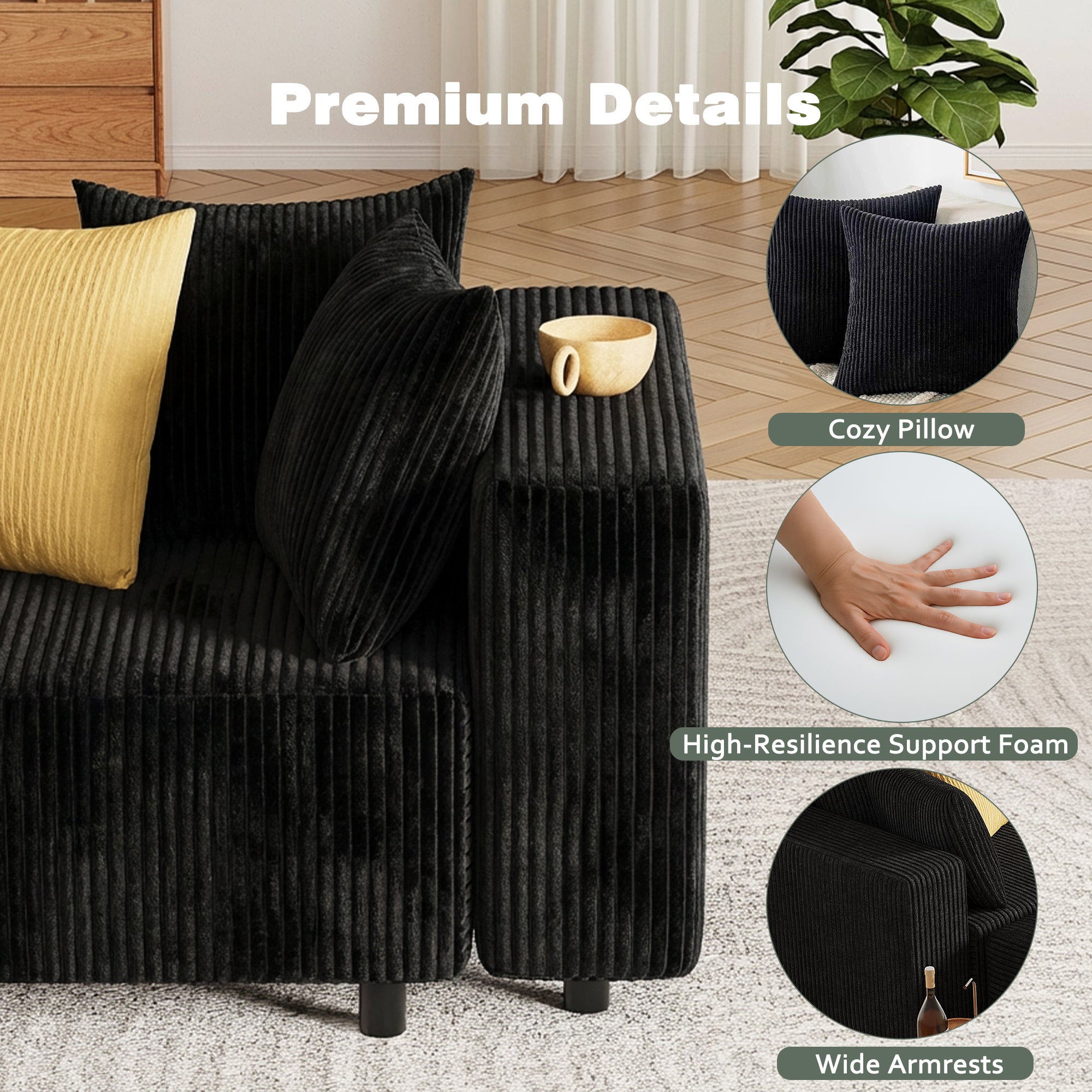 Advwin Boneless Cloud Modern Oversized Modular Sectional Sofa