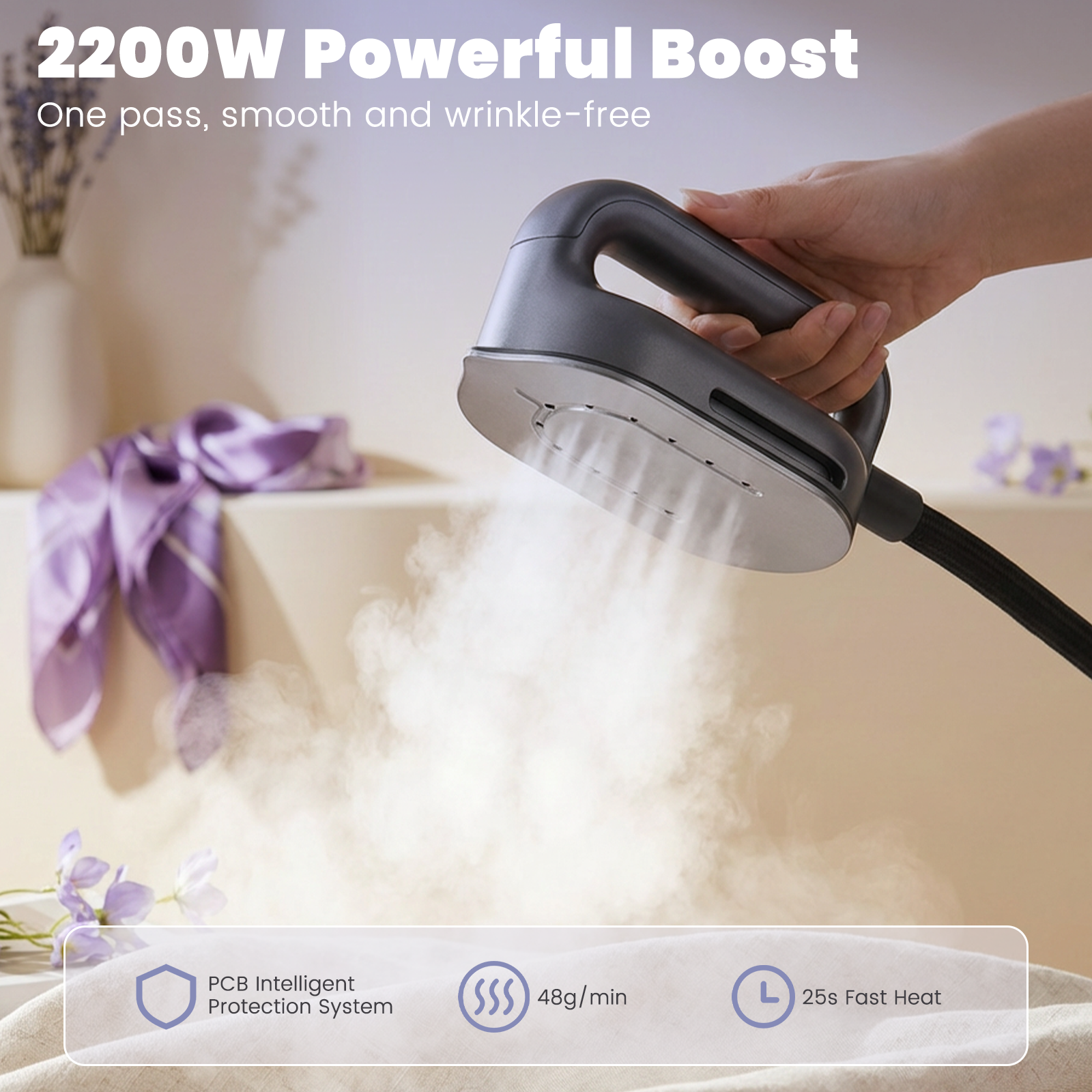 Advwin 2200W Dual Heating Steam Iron for Clothes