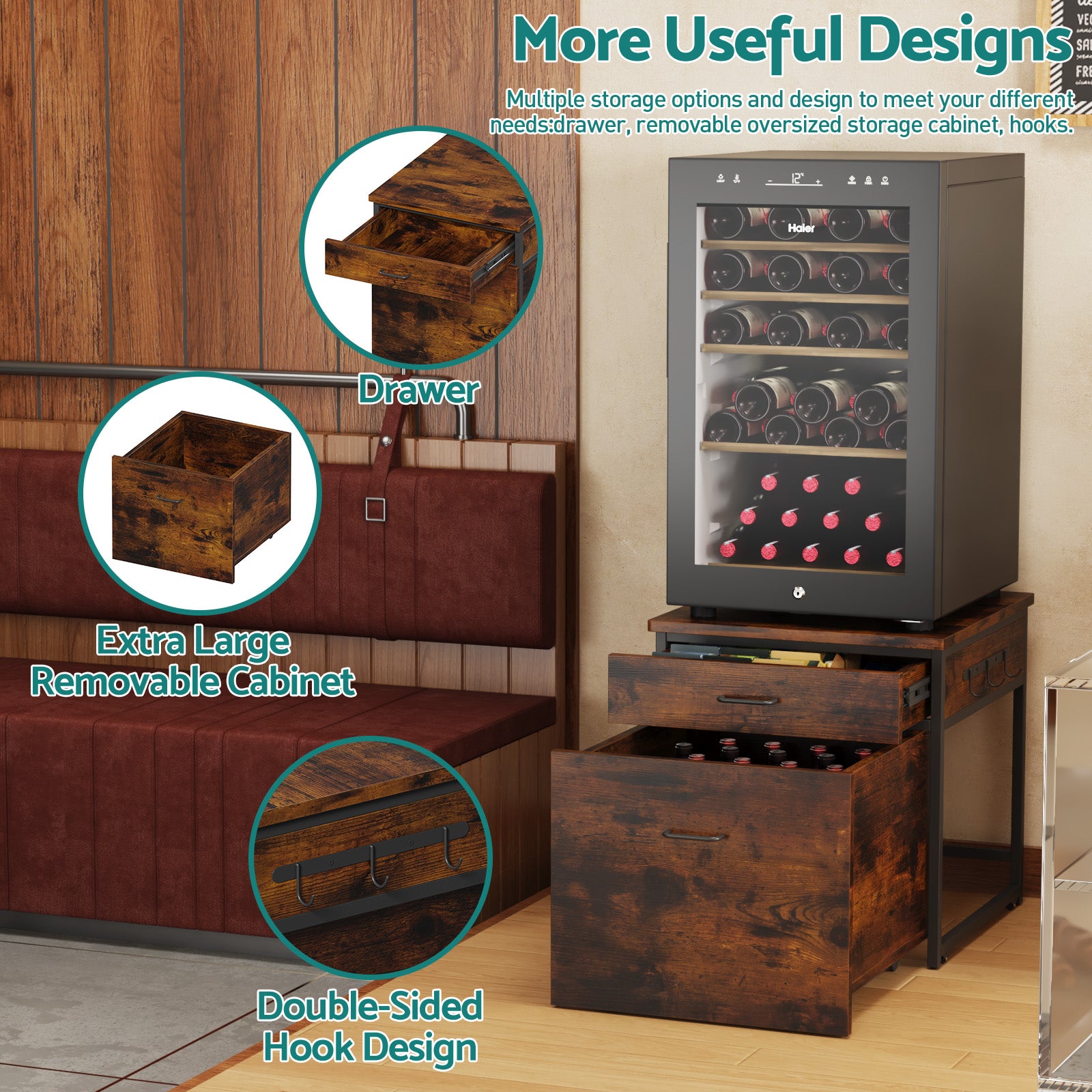 Advwin Mini Fridge Stand with Storage