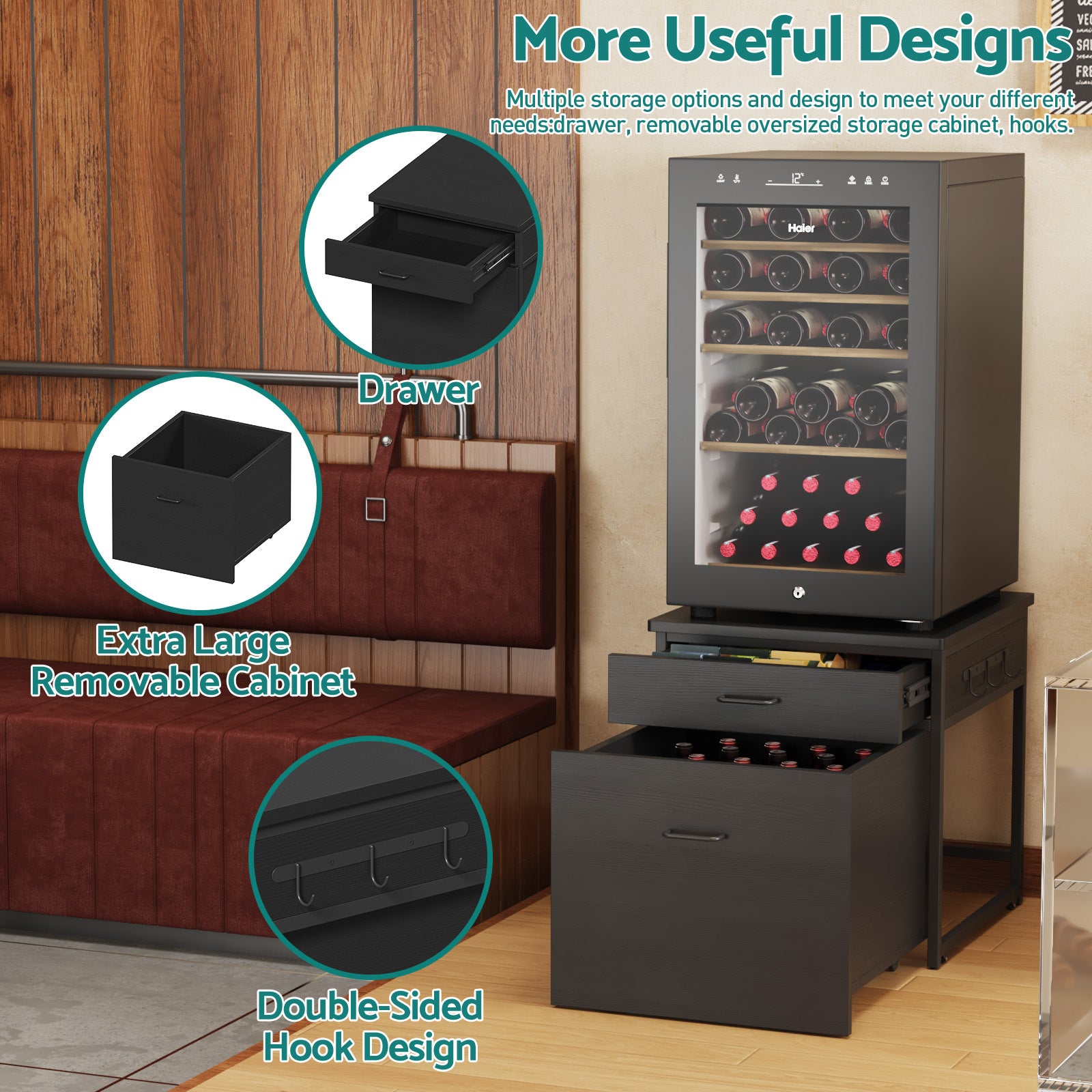 Advwin Mini Fridge Stand with Storage