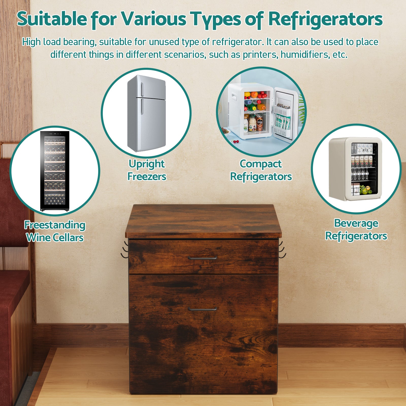 Advwin Mini Fridge Stand with Storage