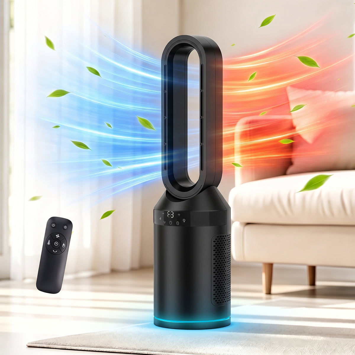 Advwin 32” Bladeless Tower Fan and Heater Combo