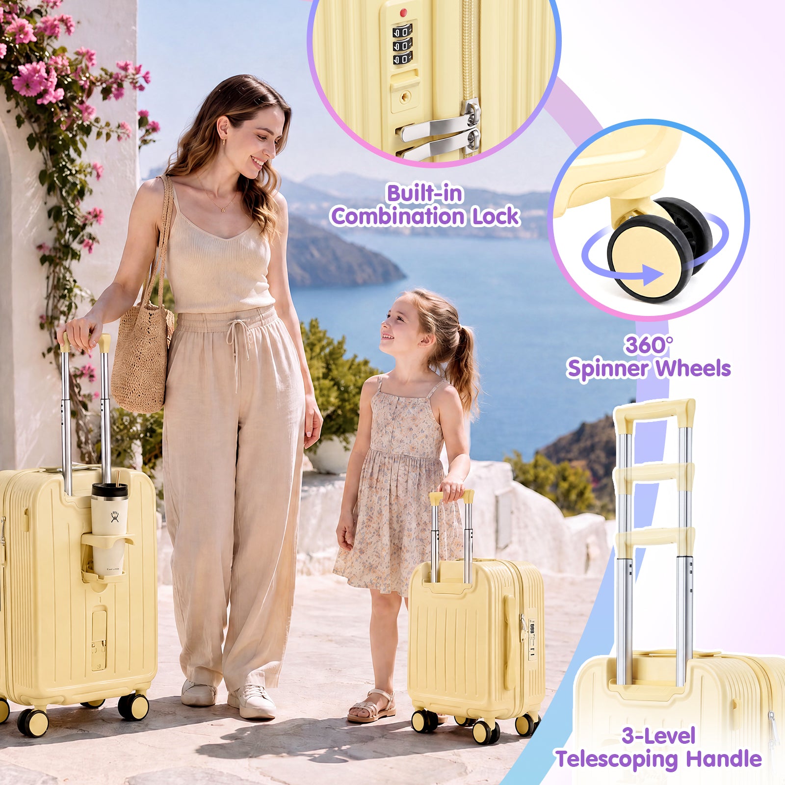 Advwin 2 Piece Ride On Suitcase Set for Kids