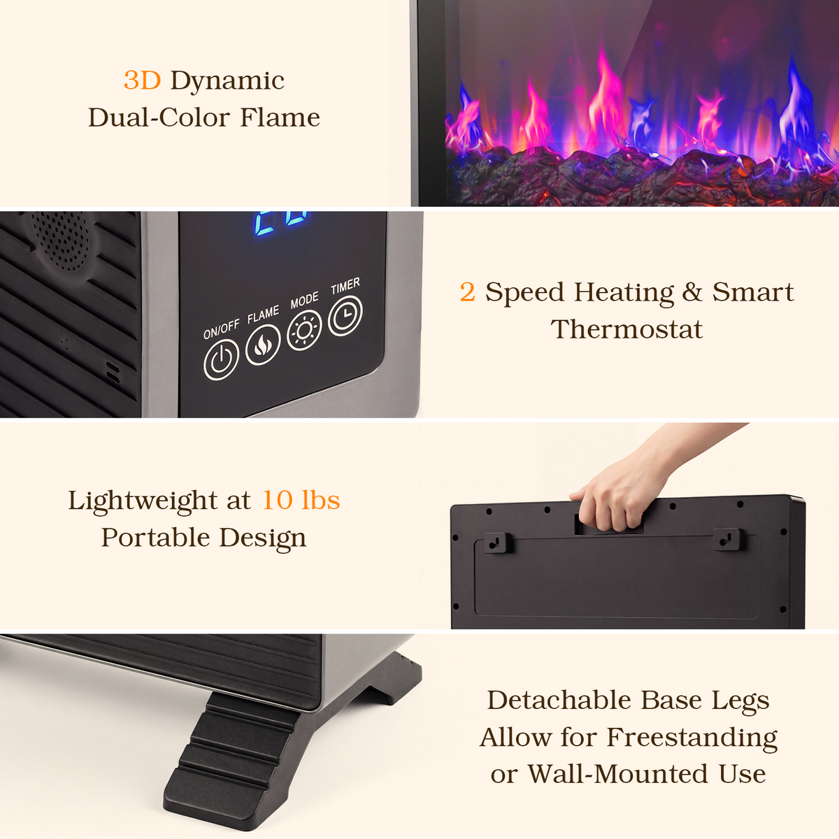 Advwin Wall-Mounted & Freestanding Space Heater