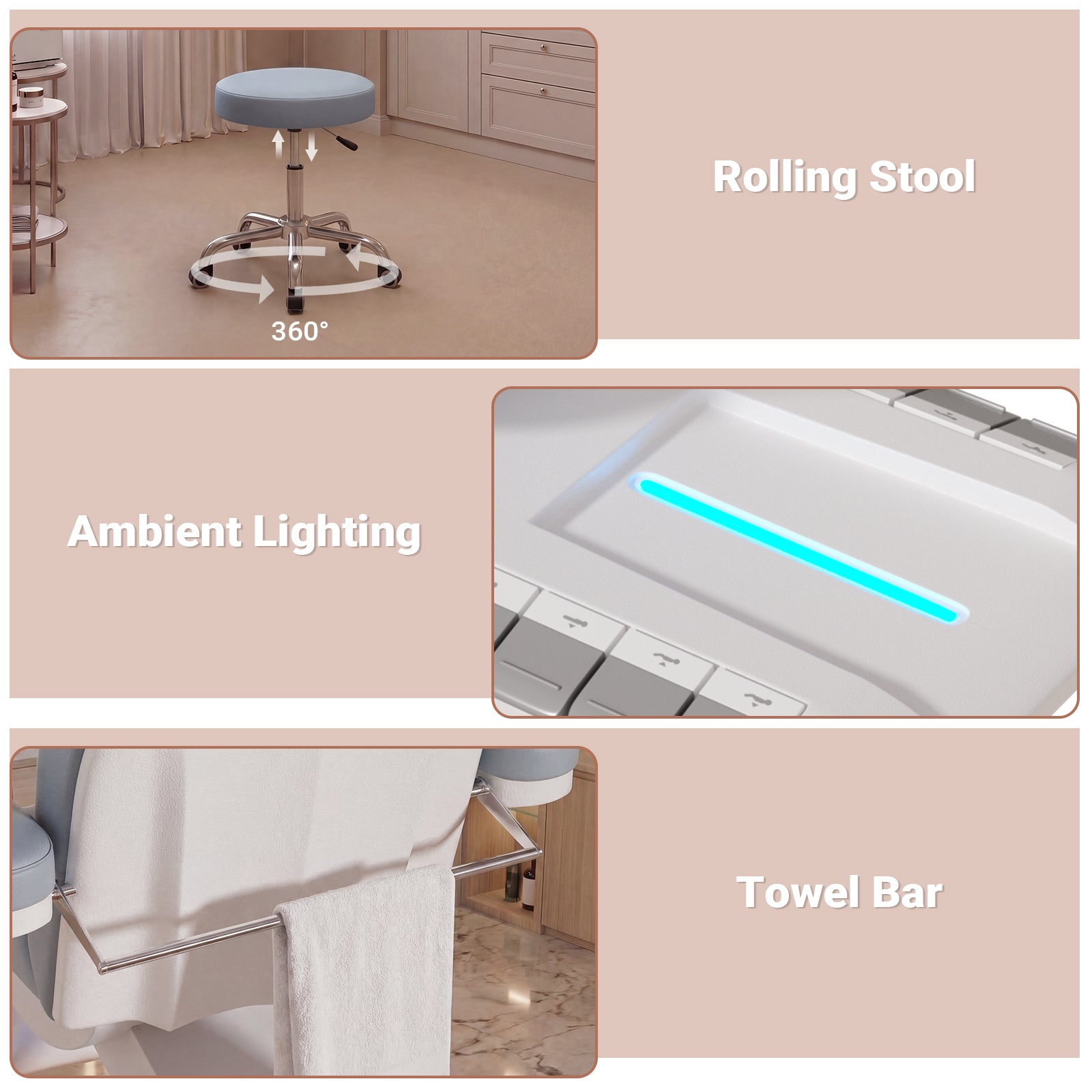 Advwin 3 Motor Adjustable Electric Esthetician Bed