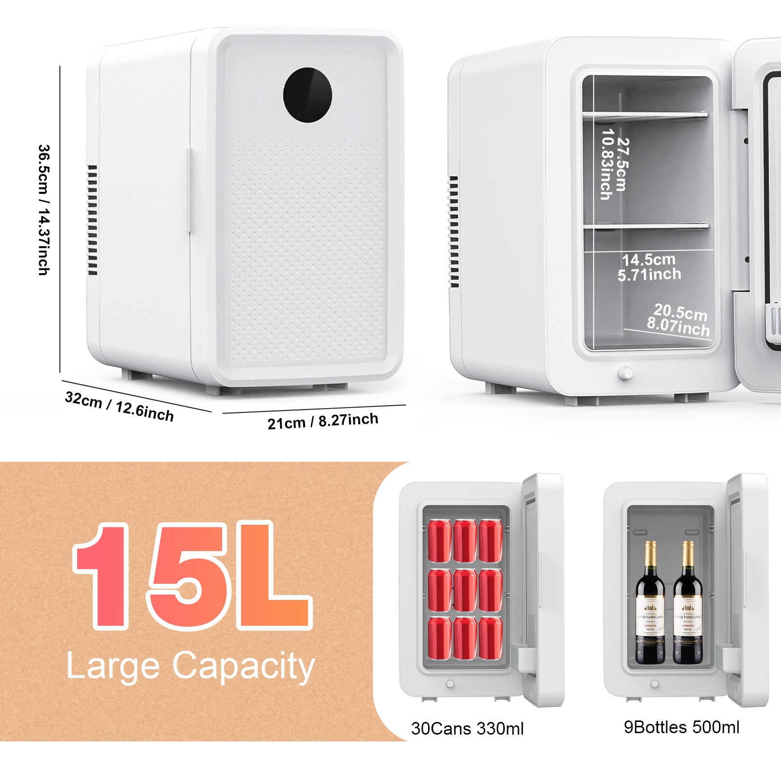 Advwin Dual Voltage Portable Mini Fridge