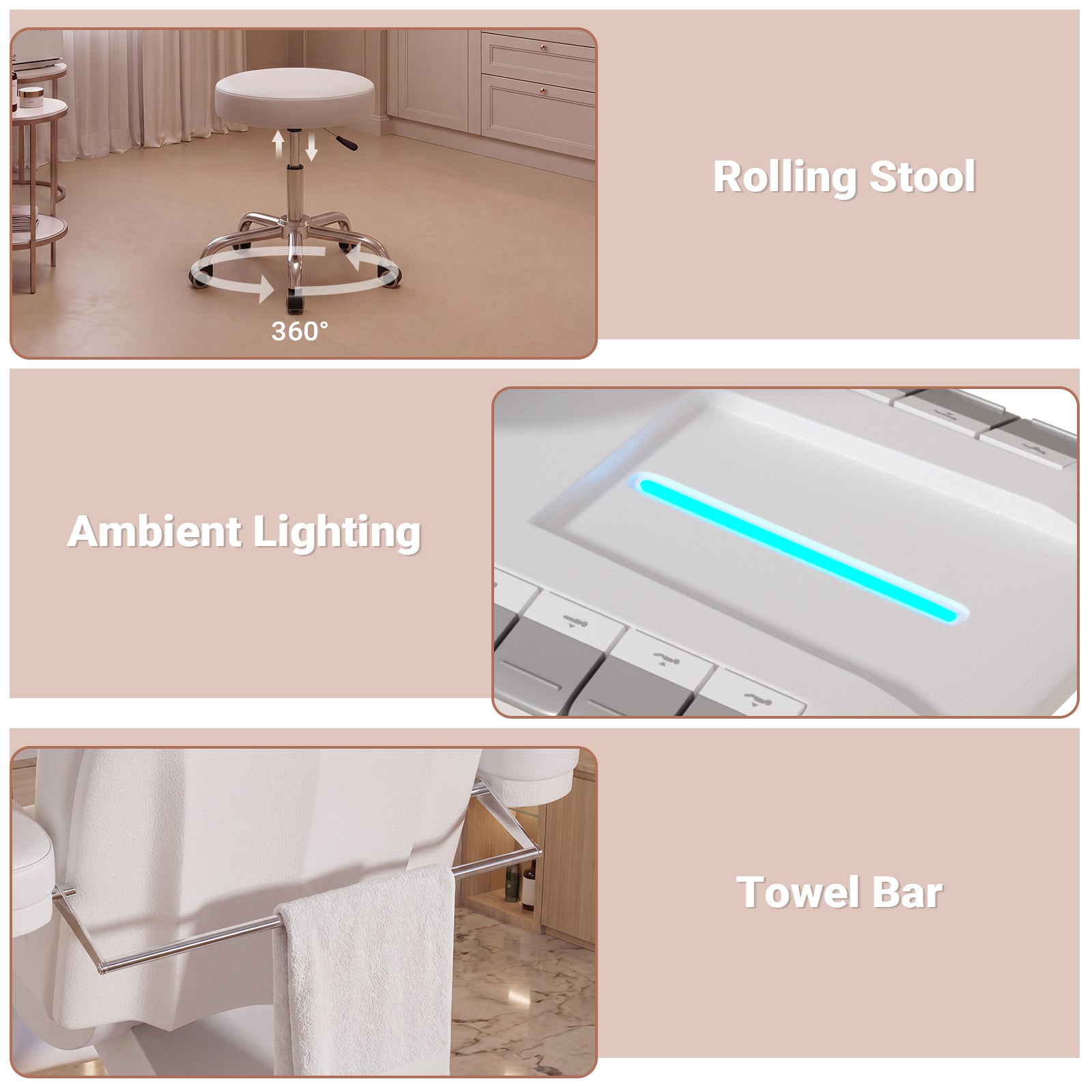 Advwin 3 Motor Adjustable Electric Esthetician Bed