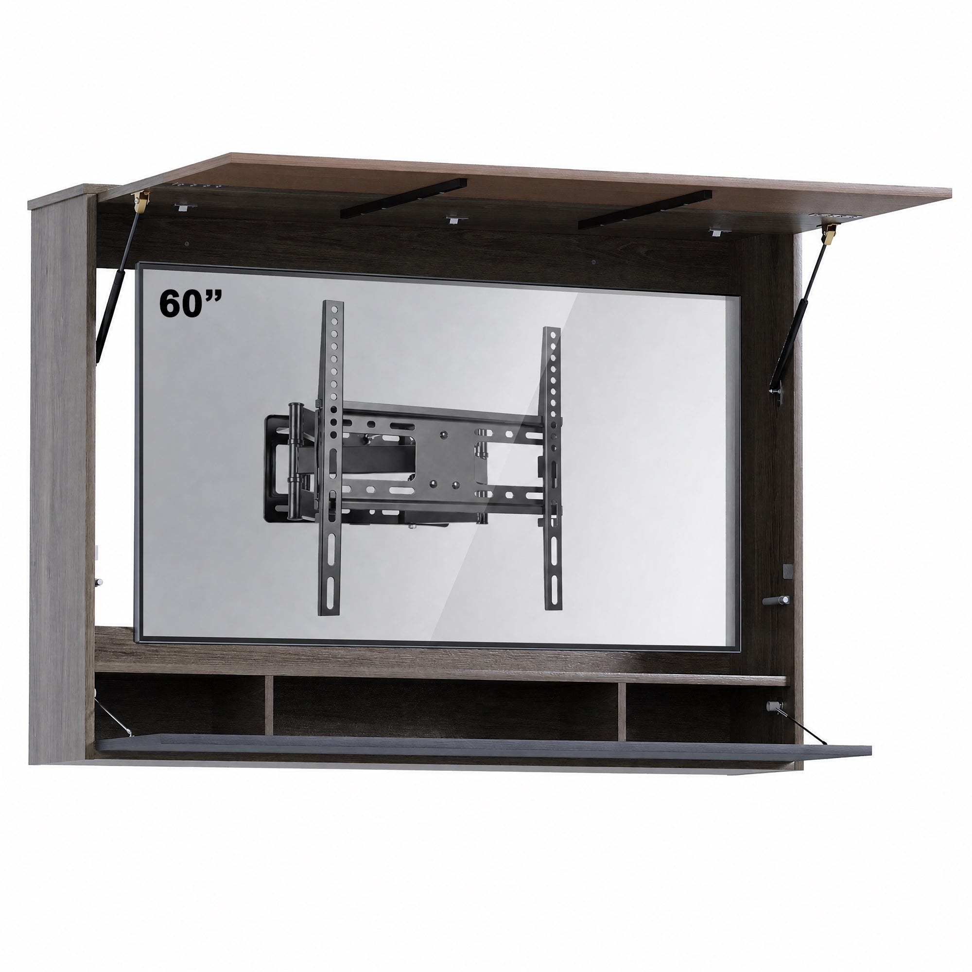 Advwin Wall Mounted TV Cabinet with Lift-Up Door