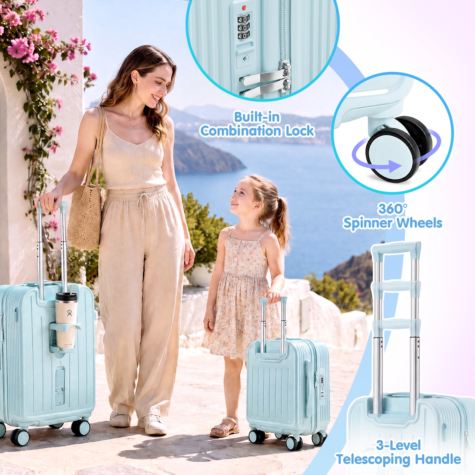 Advwin 2 Piece Ride On Suitcase Set for Kids