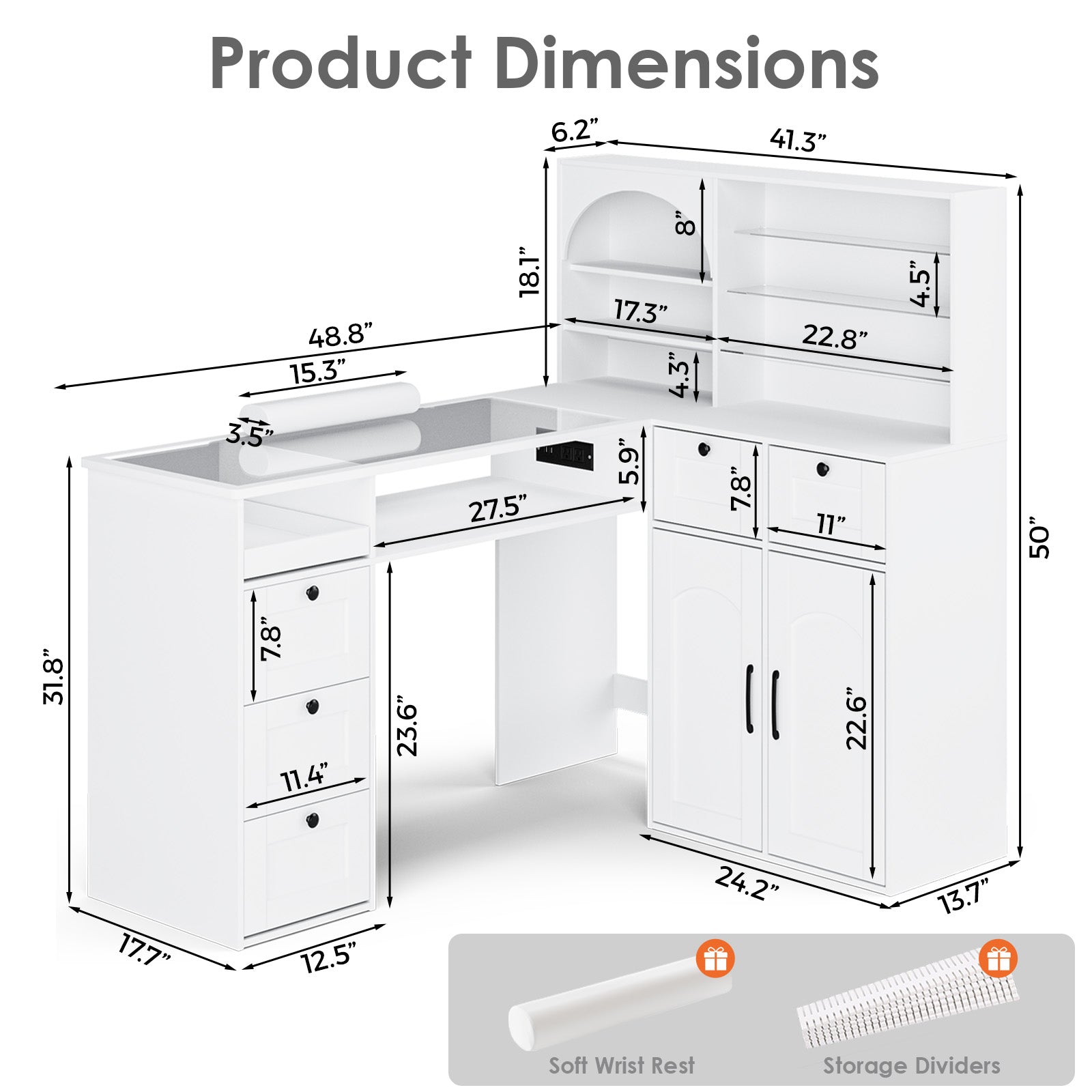 Advwin Nail Table w/LED Display Shelf Glass Table Top (Pre-Order)