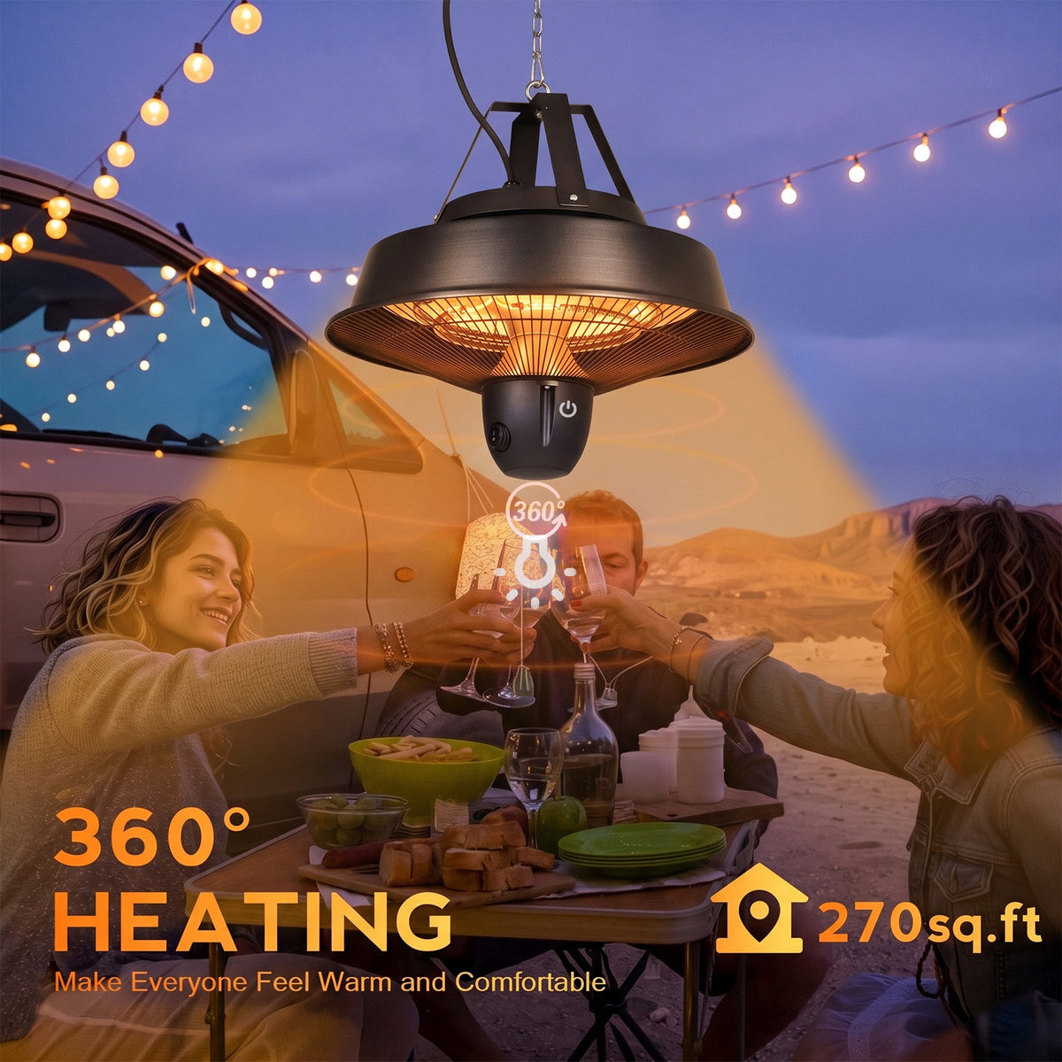 Advwin 1800W Infrared Hanging Patio Heater