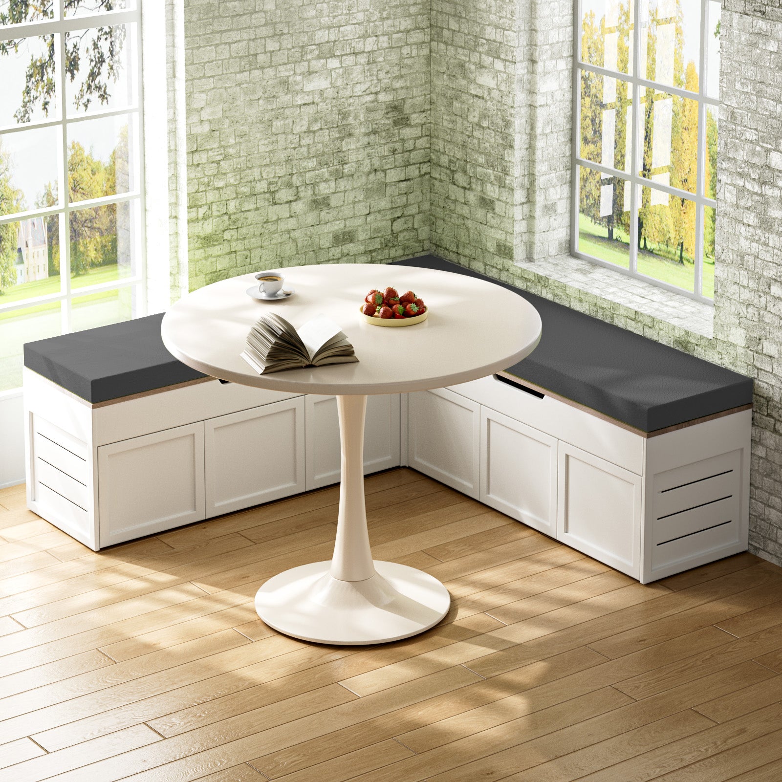 Advwin L-Shaped Corner Storage Bench