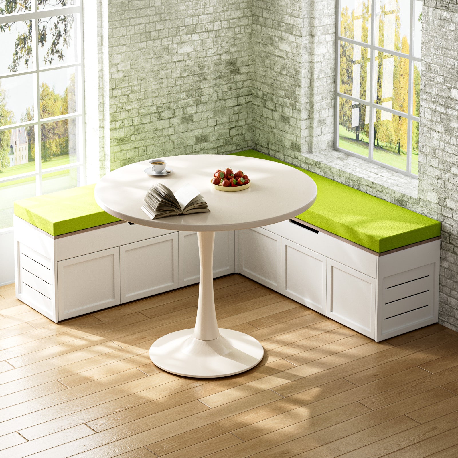 Advwin L-Shaped Corner Storage Bench