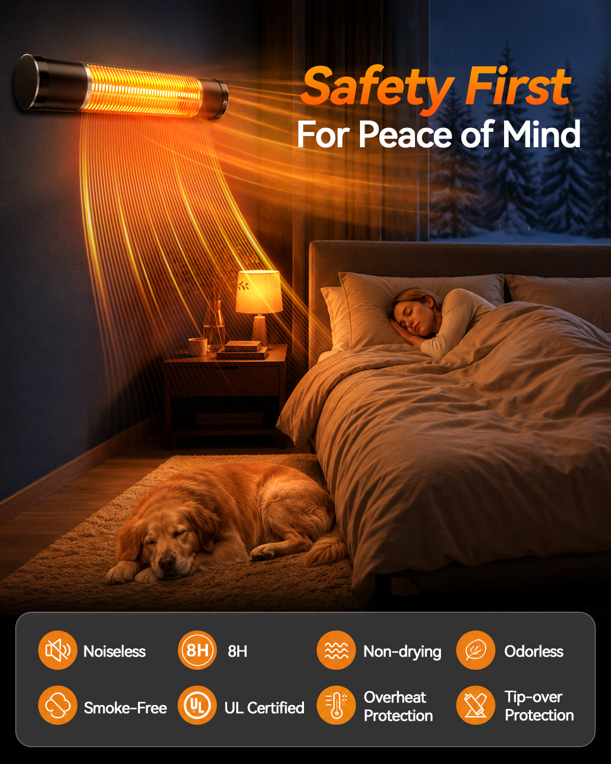 Advwin 1800W Electric Infrared Patio Heater