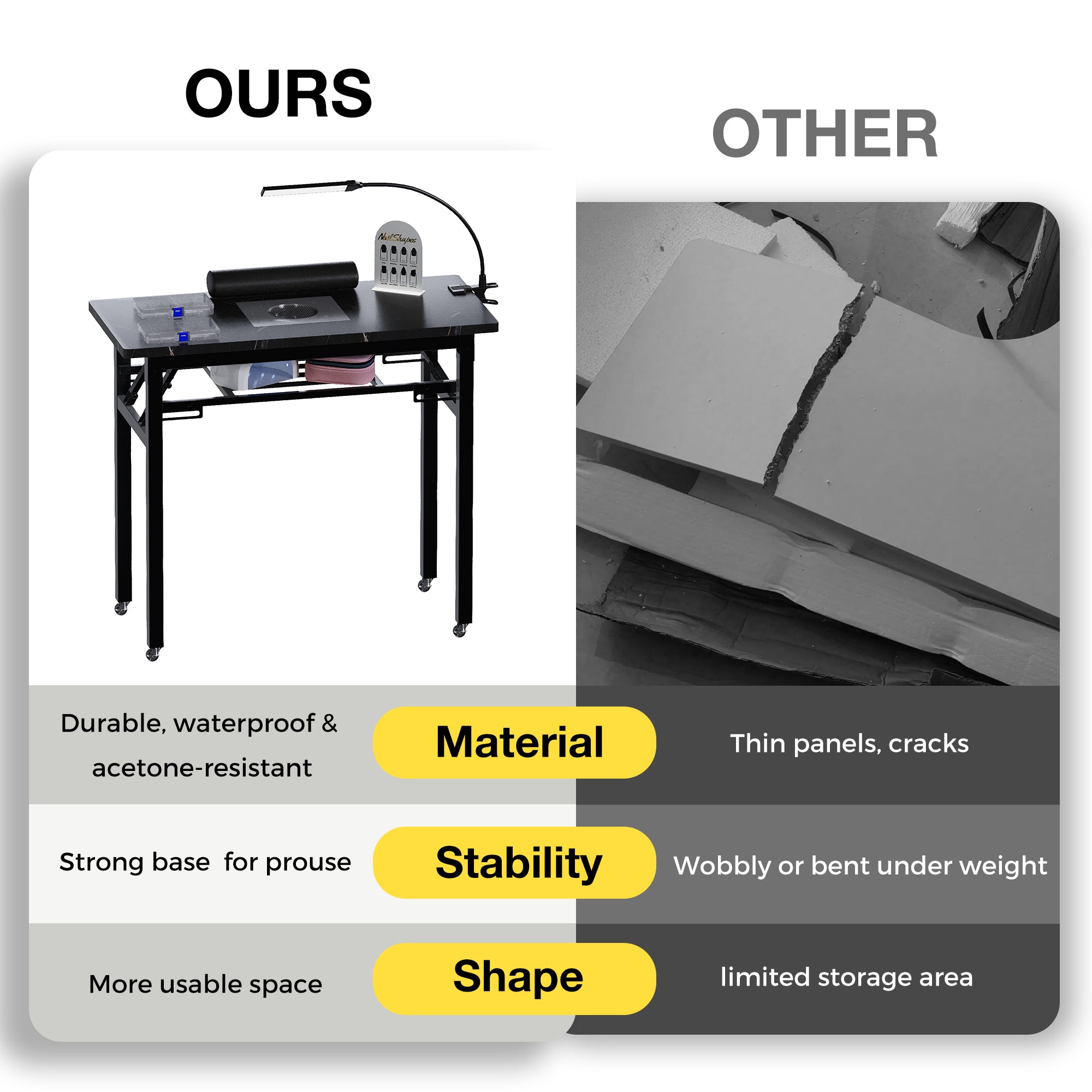 Advwin Portable Manicure Table w/ Dust Collector