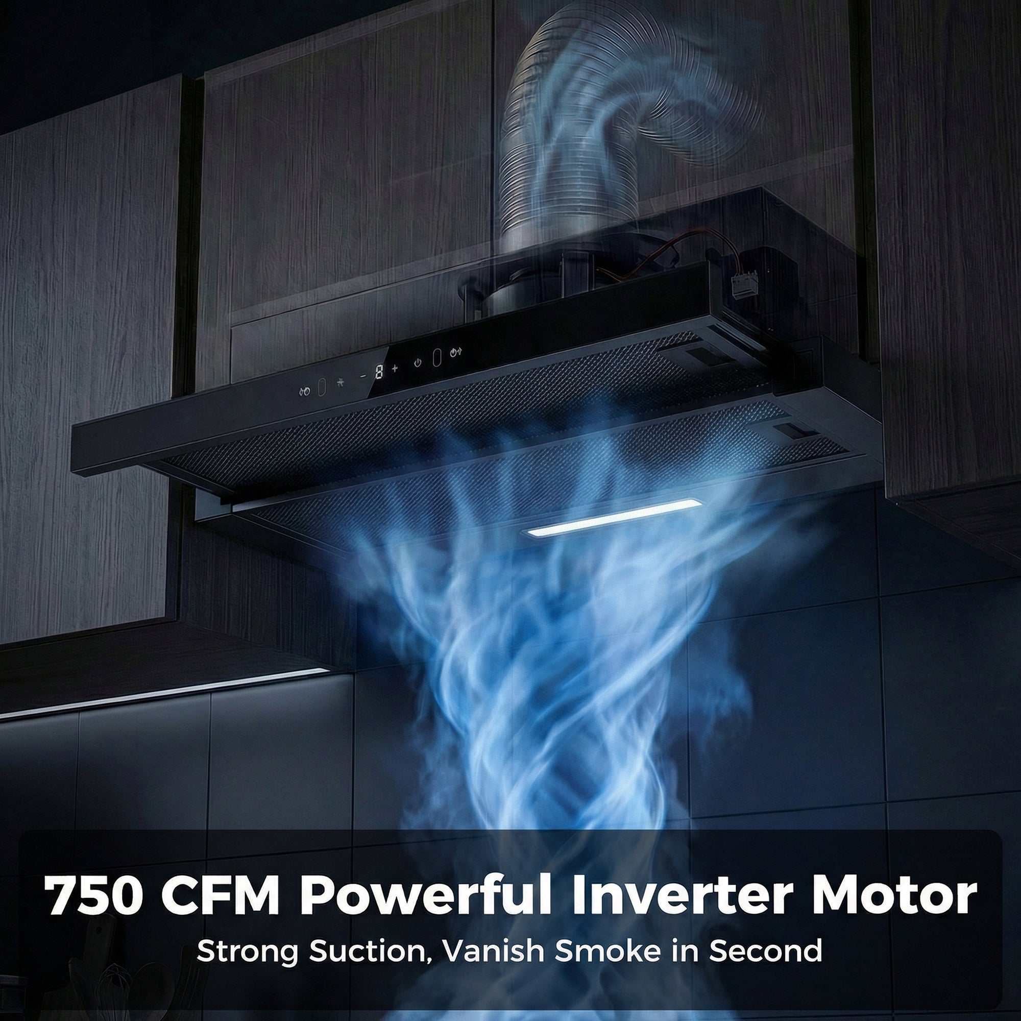 Advwin 30 Inch Range Hood w/ Hidden Pull-out Panel