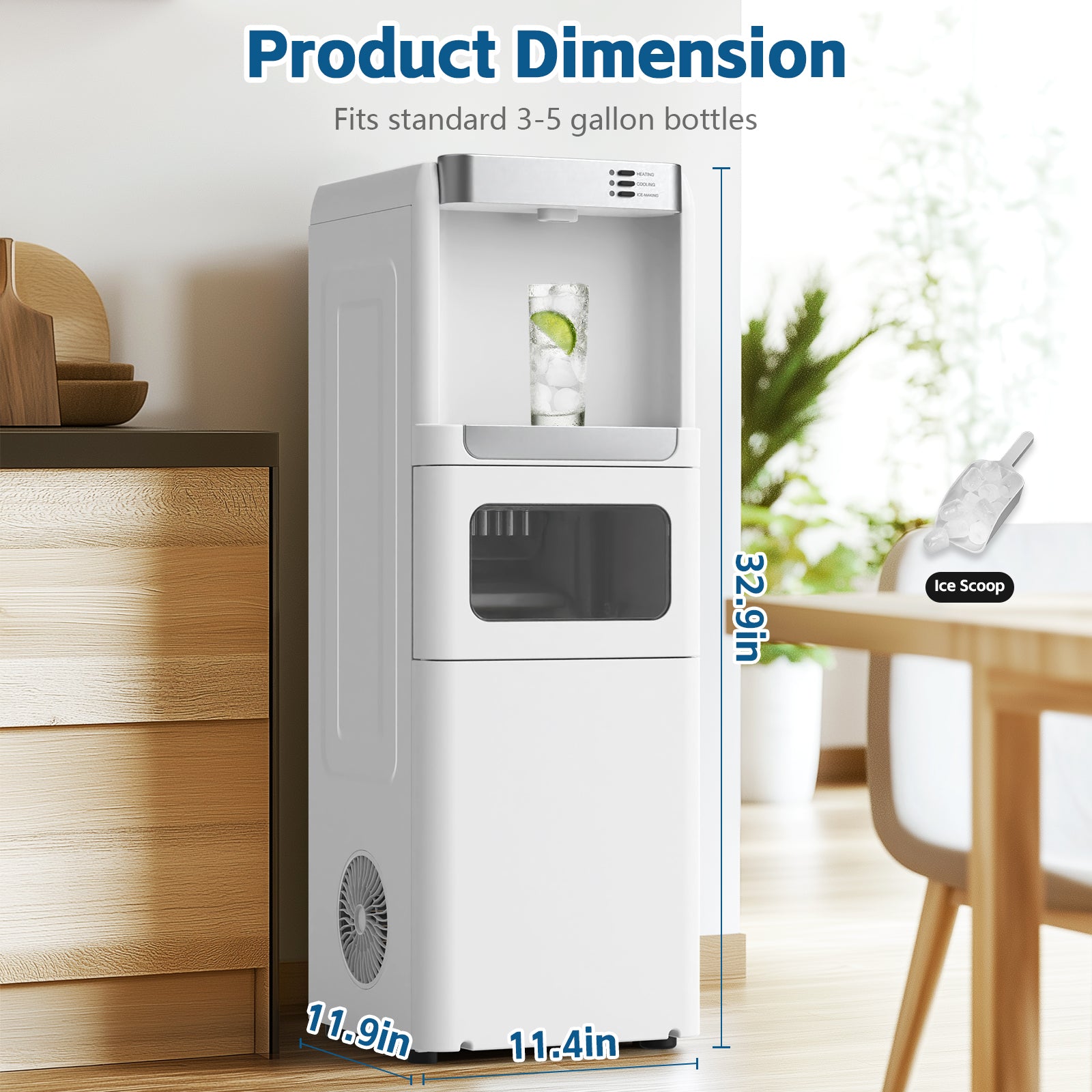Advwin 3-in-1 Water Dispenser with Ice Maker