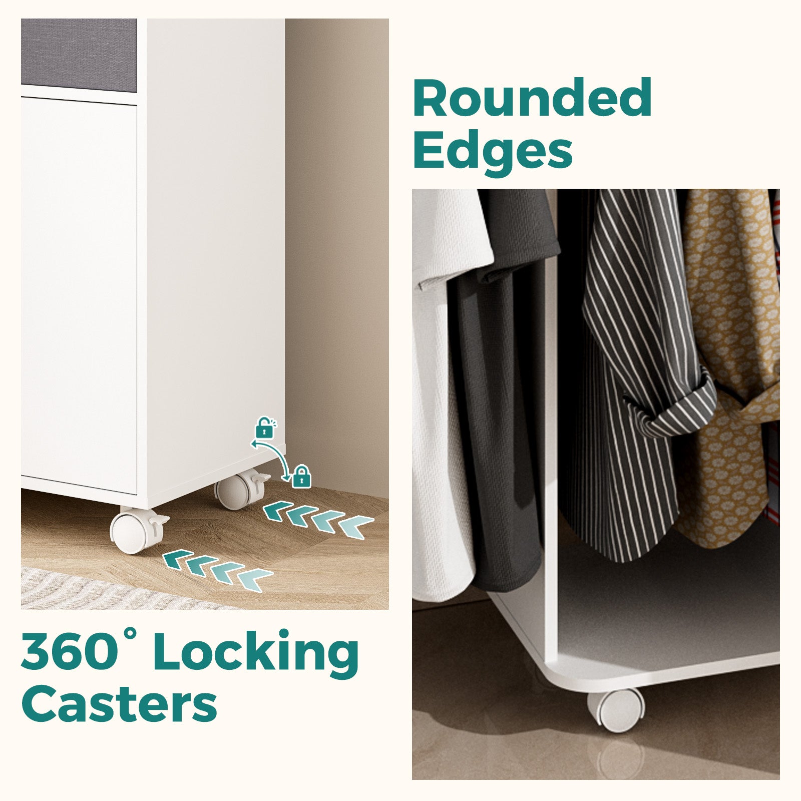 Advwin Rolling Ironing Board with Storage Cabinet