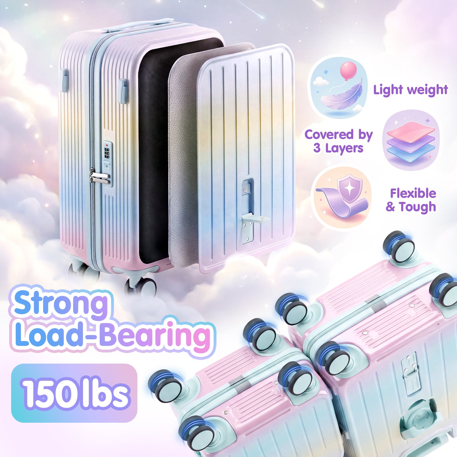 Advwin 2 Piece Ride On Suitcase Set for Kids