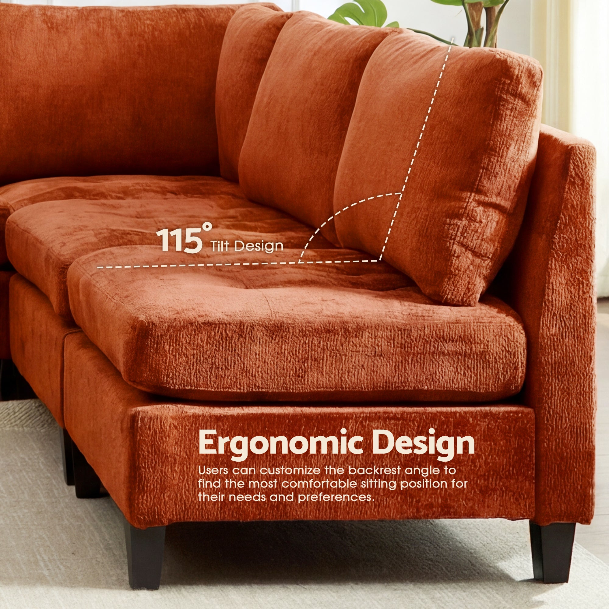Advwin Oversized Sectional Sofa with Storage Ottoman