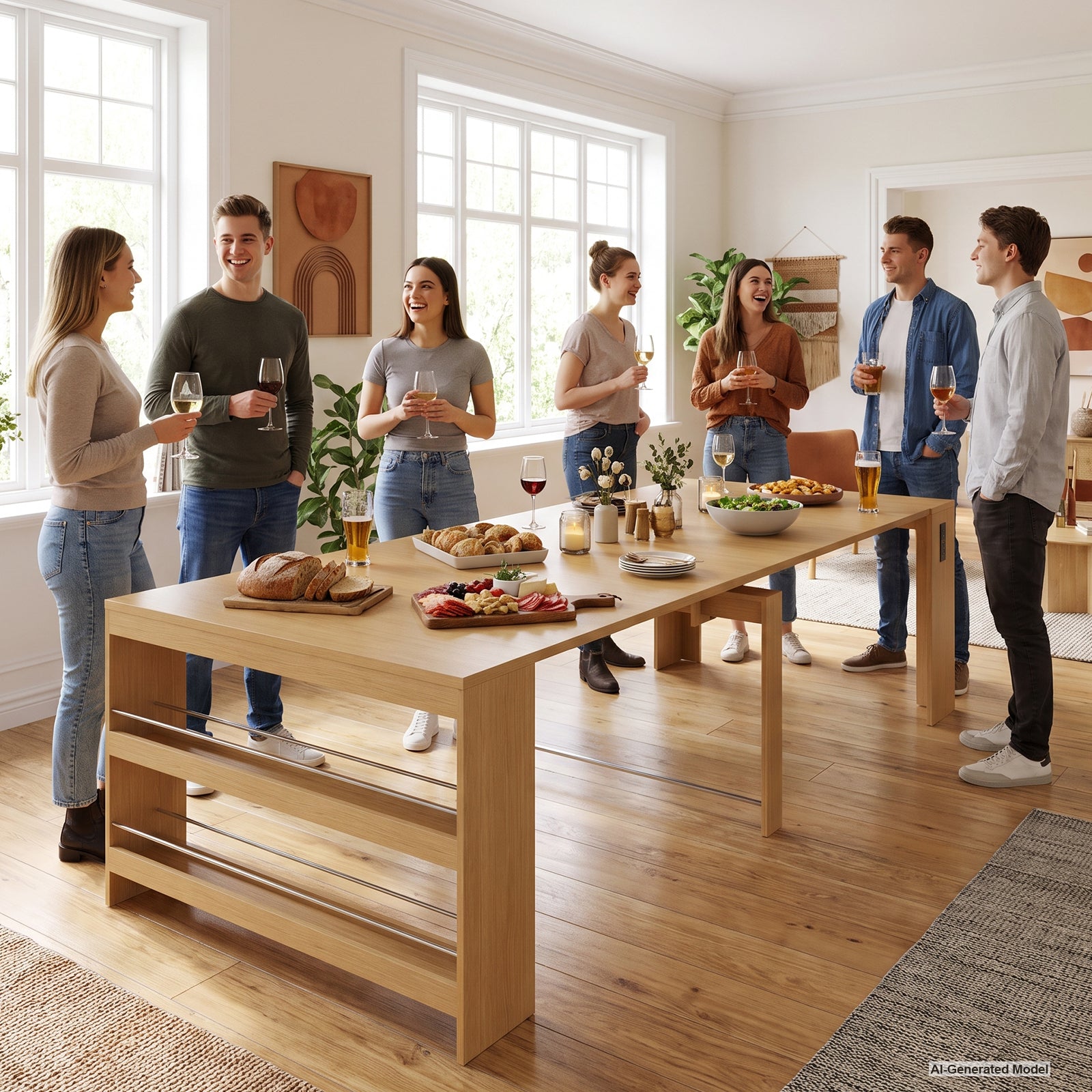 Advwin Extendable Dining Table with Outlet
