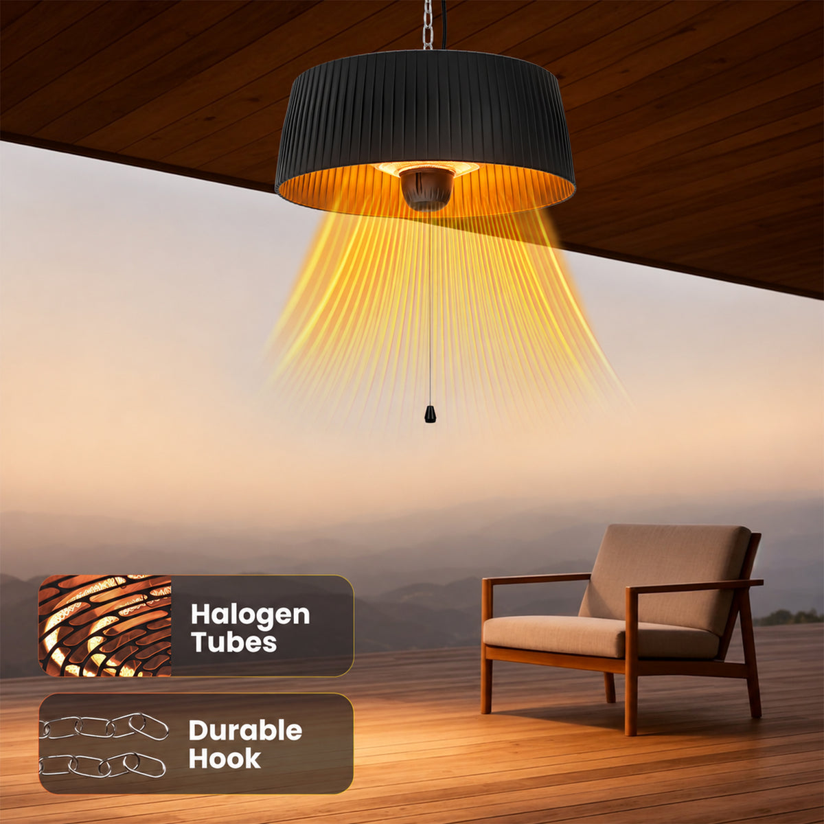 Advwin 1800W Outdoor Hanging Patio Heater