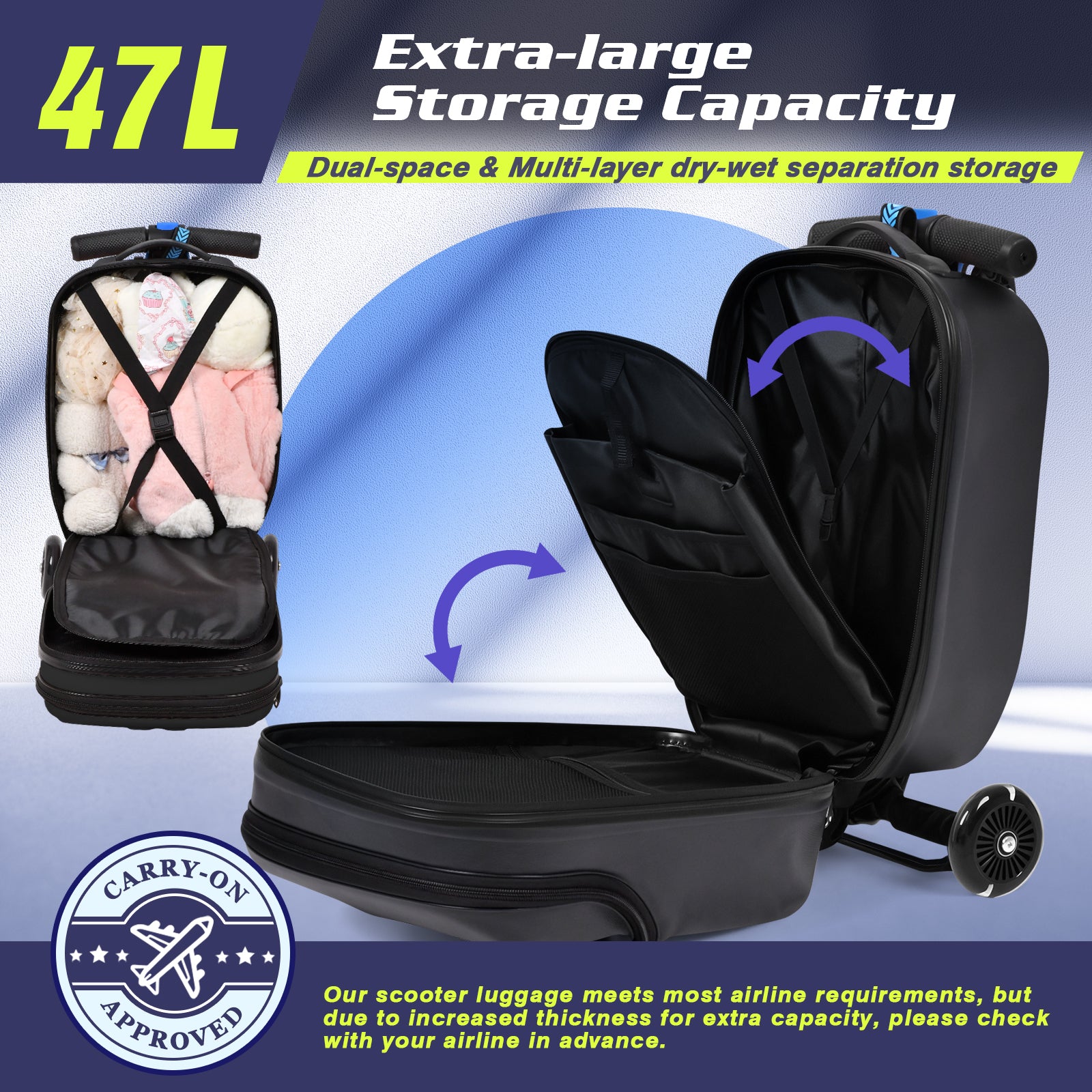 Advwin Top Opening Scooter Luggage for Kids