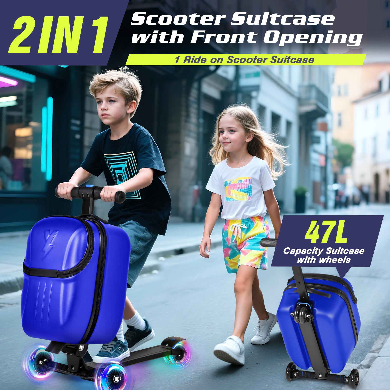Advwin Top Opening Scooter Luggage for Kids
