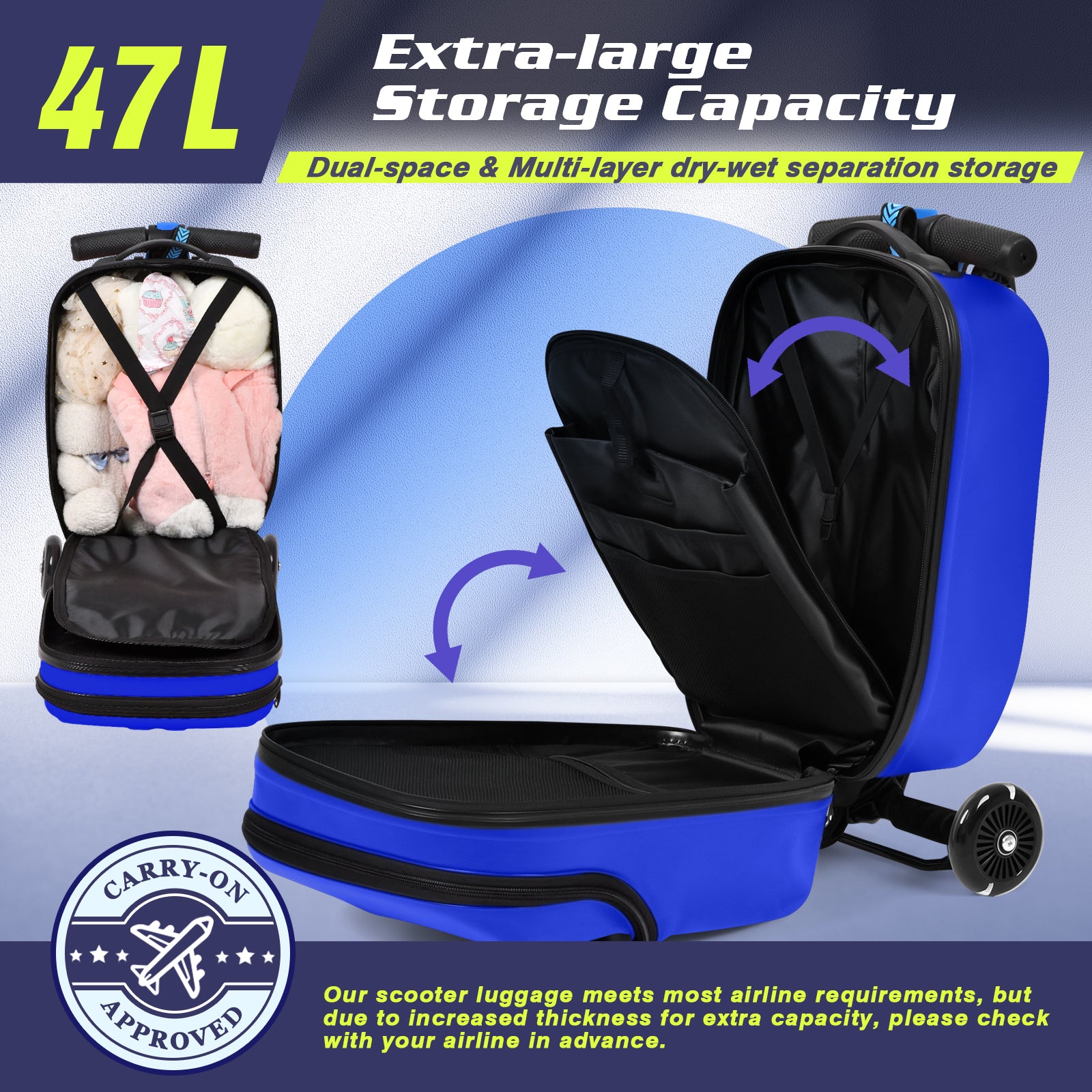 Advwin Top Opening Scooter Luggage for Kids