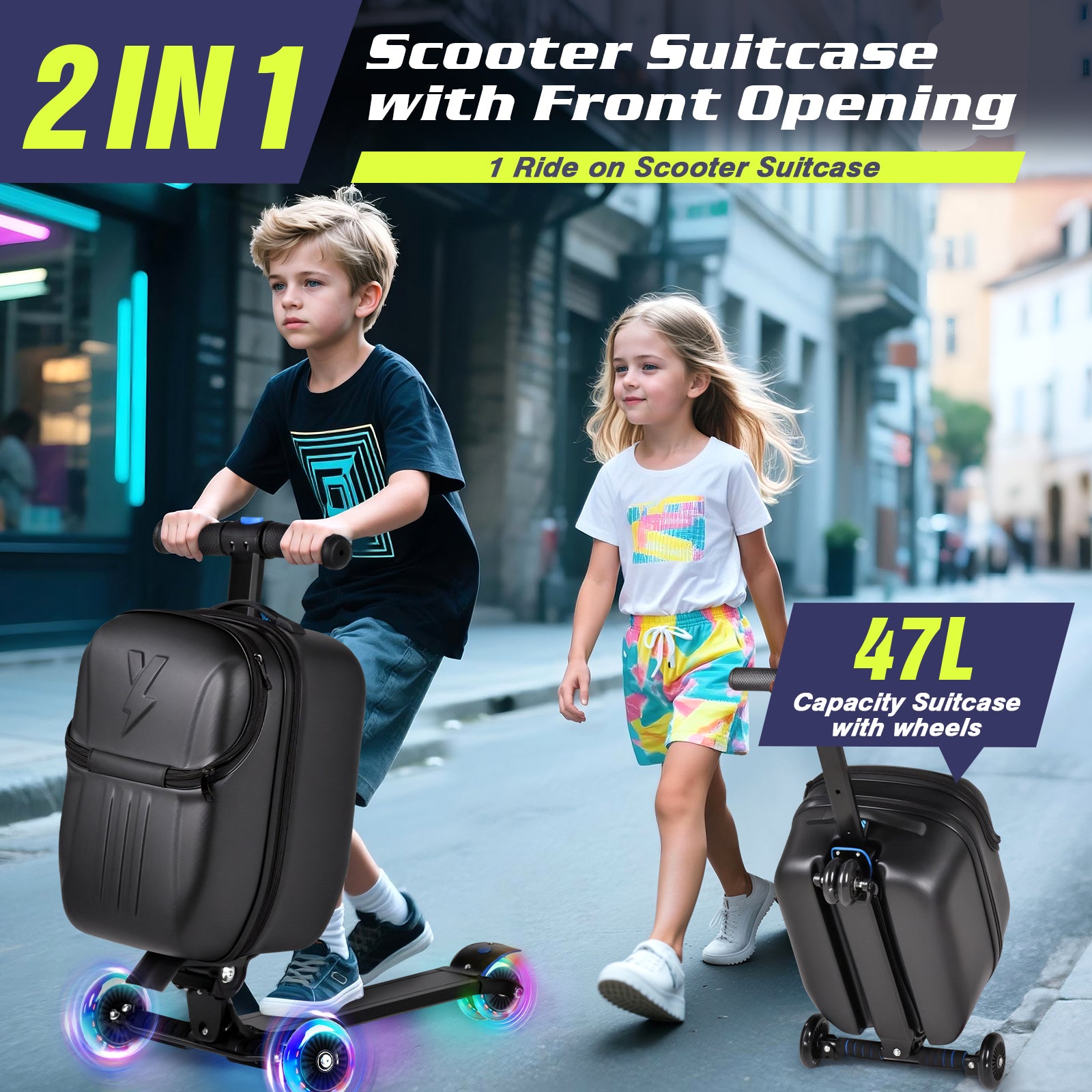 Advwin Top Opening Scooter Luggage for Kids