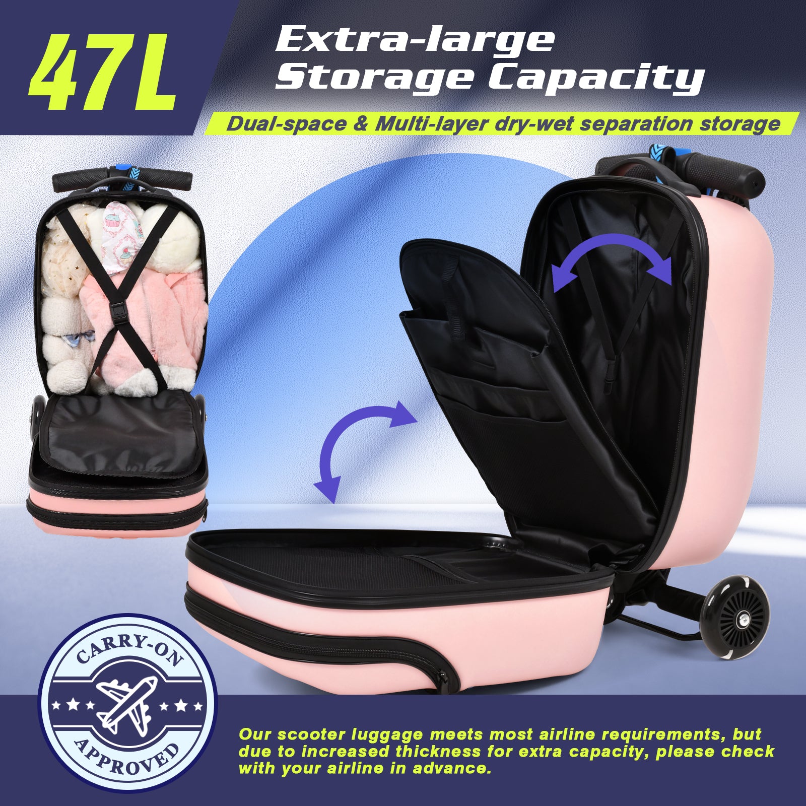 childrens suitcase with scooter