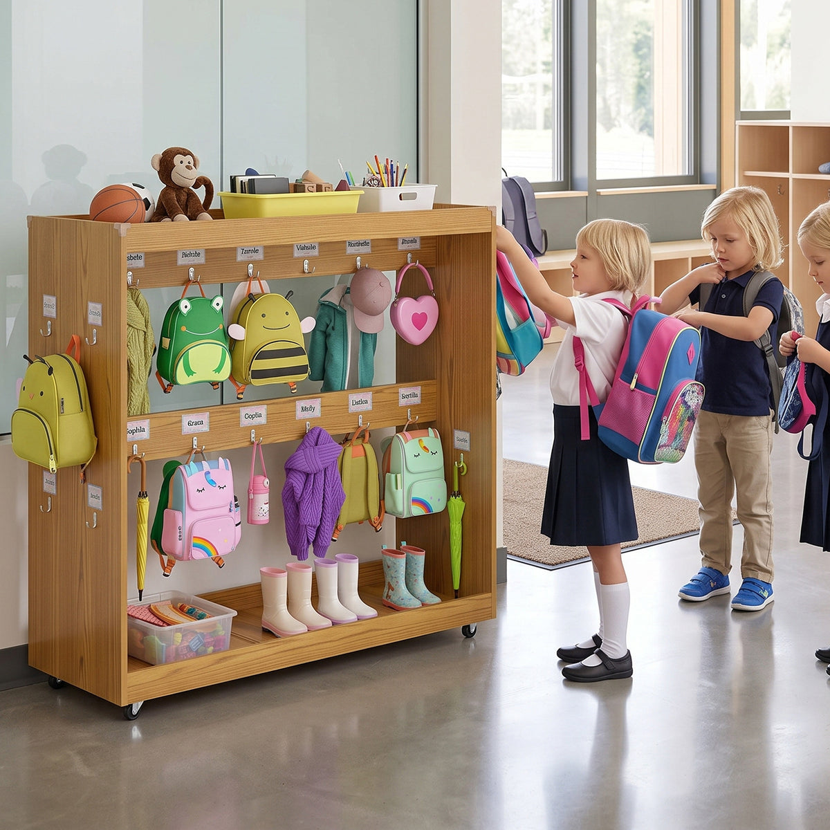 Advwin Rolling Classroom Backpack Cart