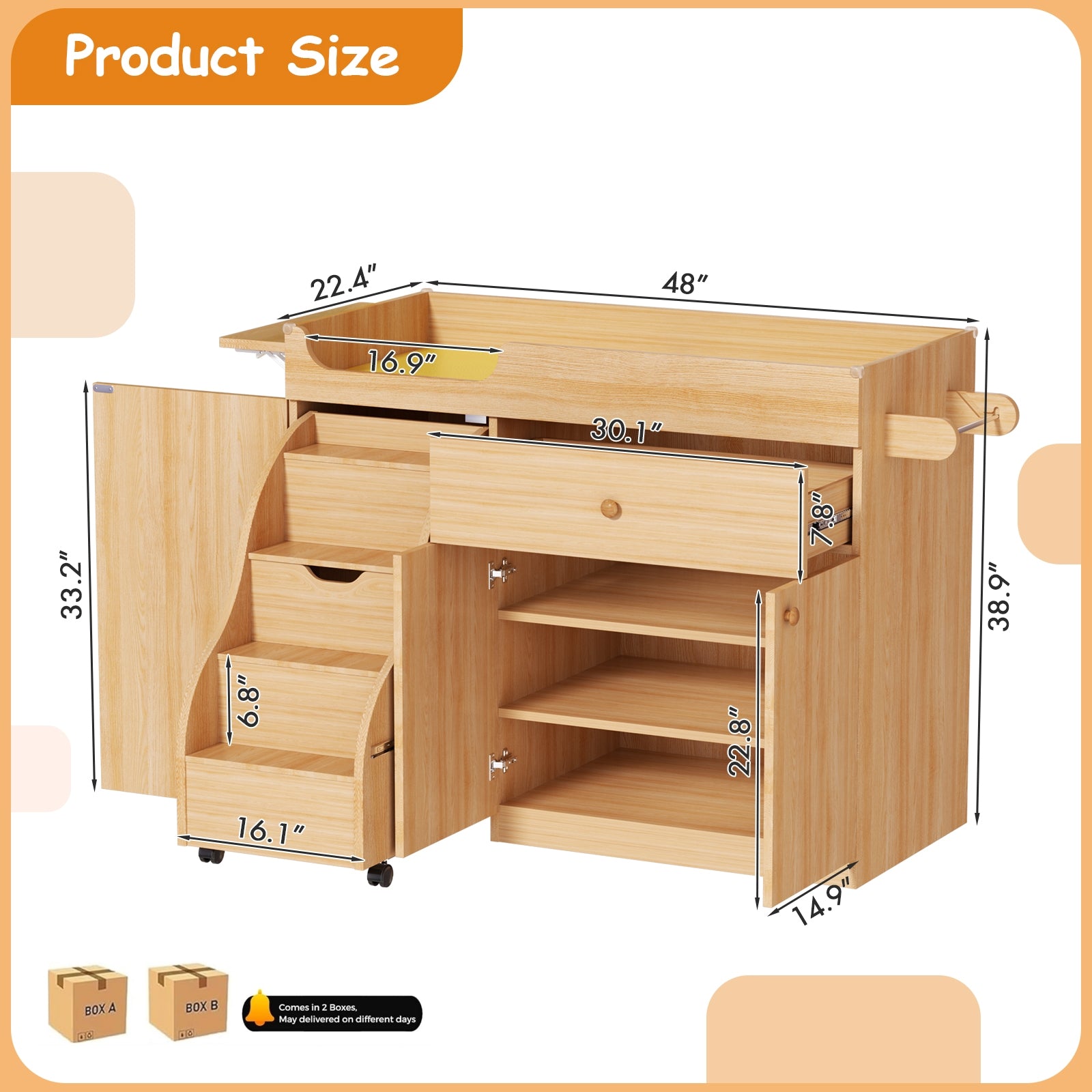 Advwin Changing Table with Stairs for Daycare & Home