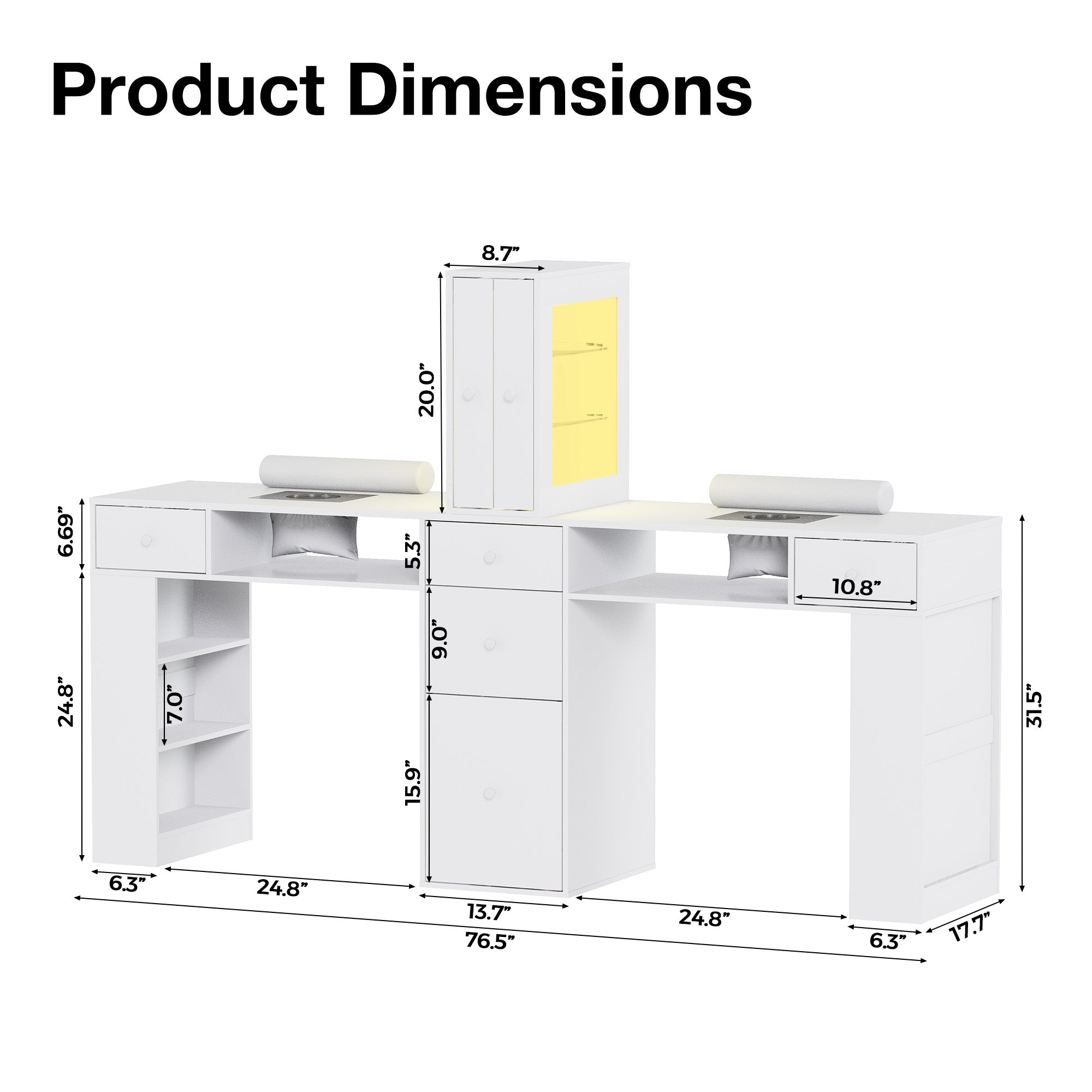 Manicure Table dimensions
