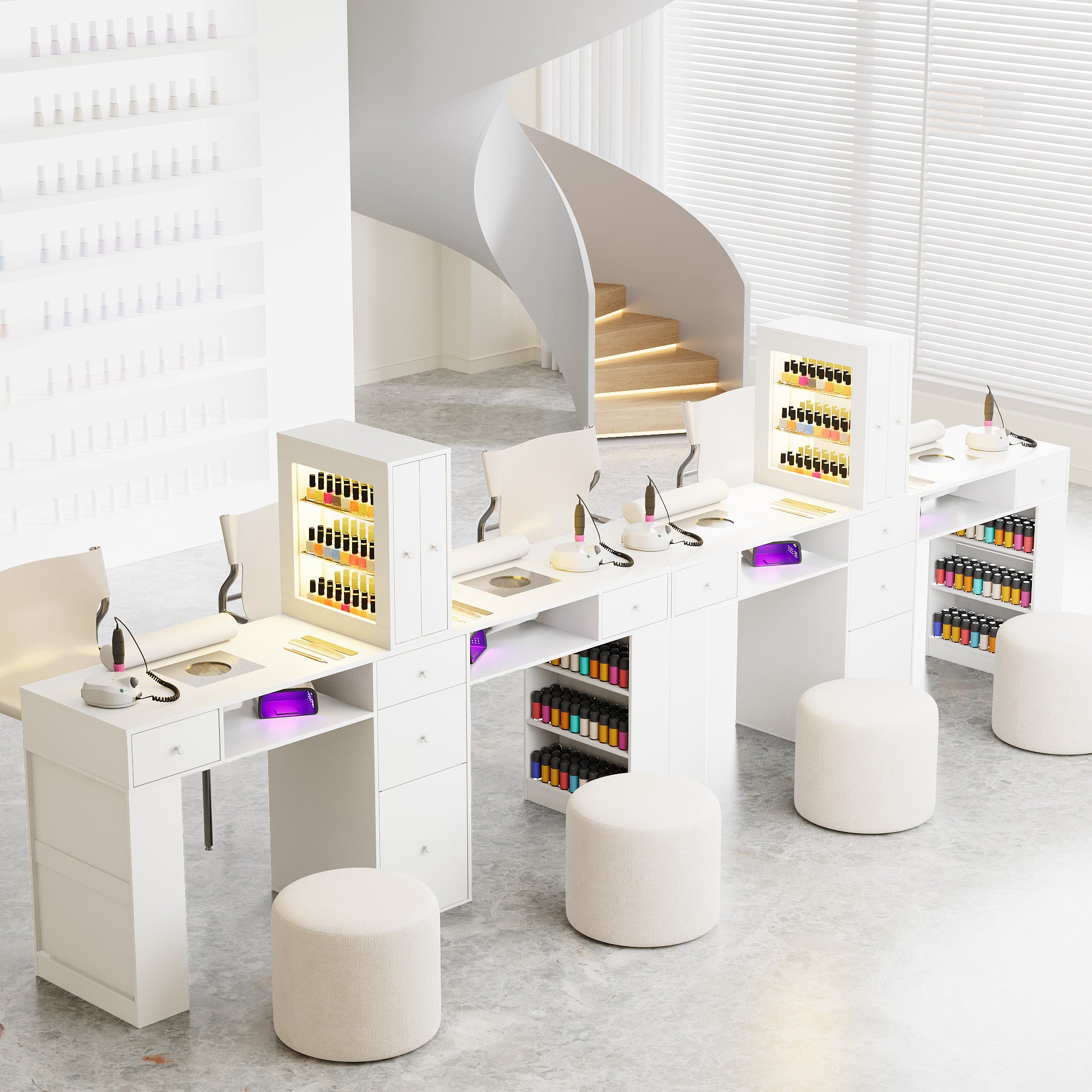 Advwin Double Manicure Table with Dust Collector