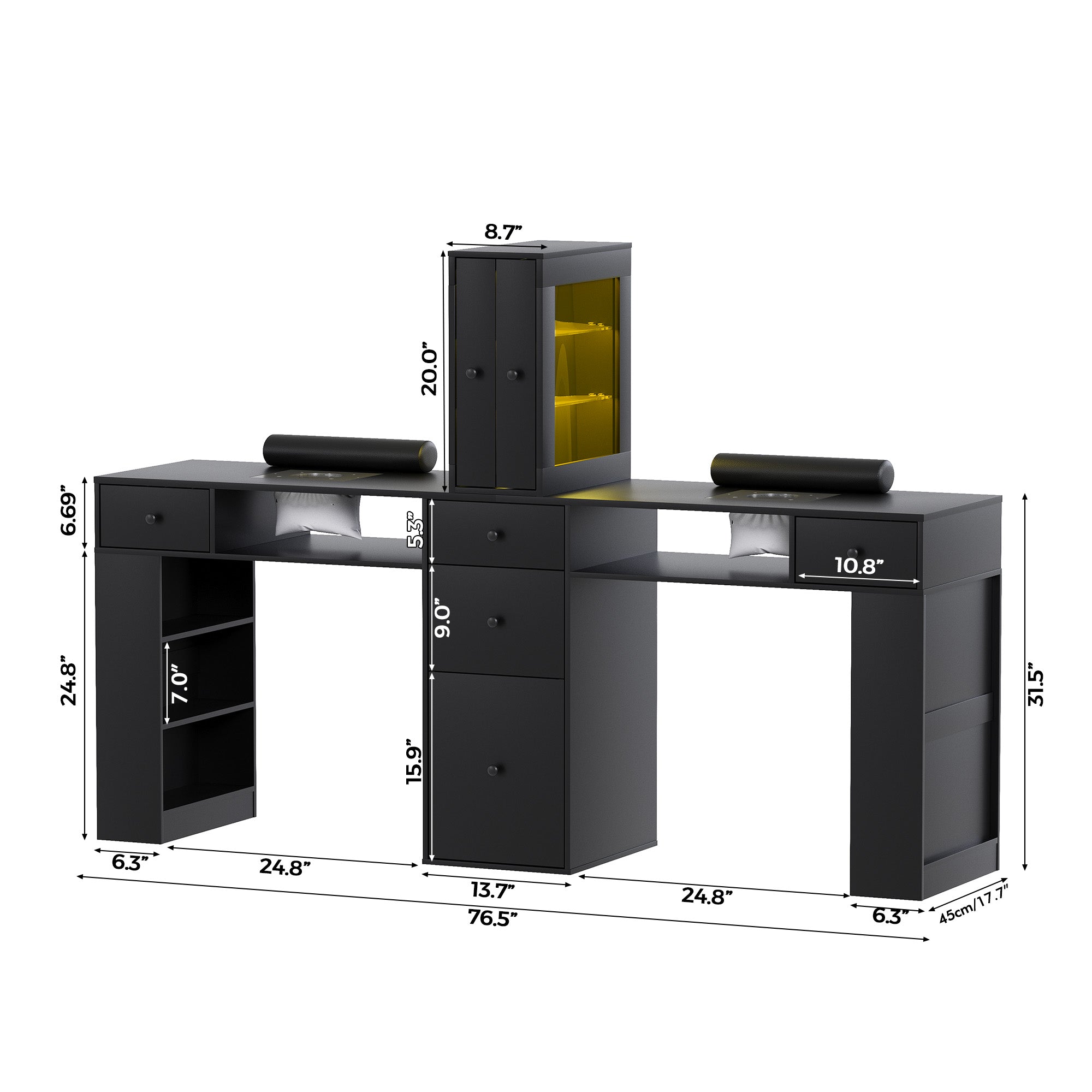 Advwin Double Manicure Table with Dust Collector