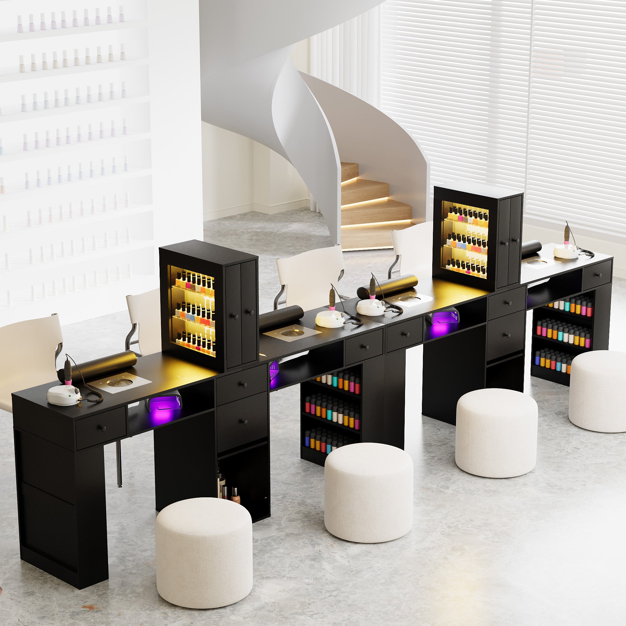 Advwin Double Manicure Table with Dust Collector