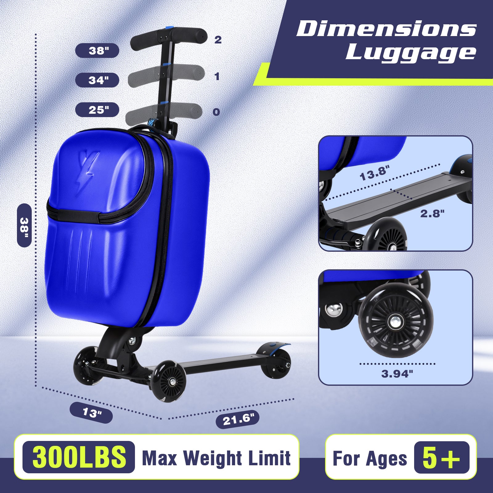 Advwin Top Opening Scooter Luggage for Kids