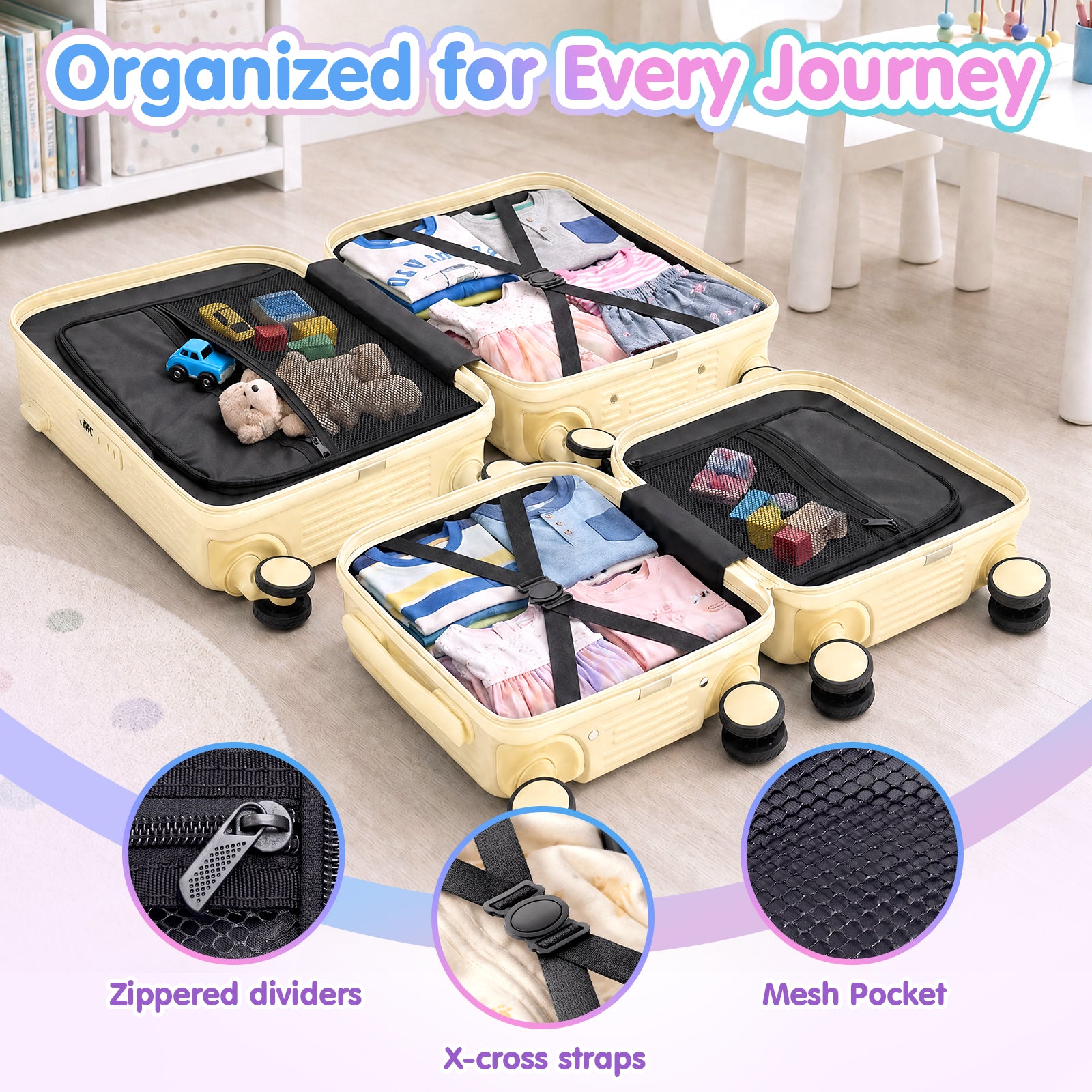Advwin 2 Piece Ride On Suitcase Set for Kids