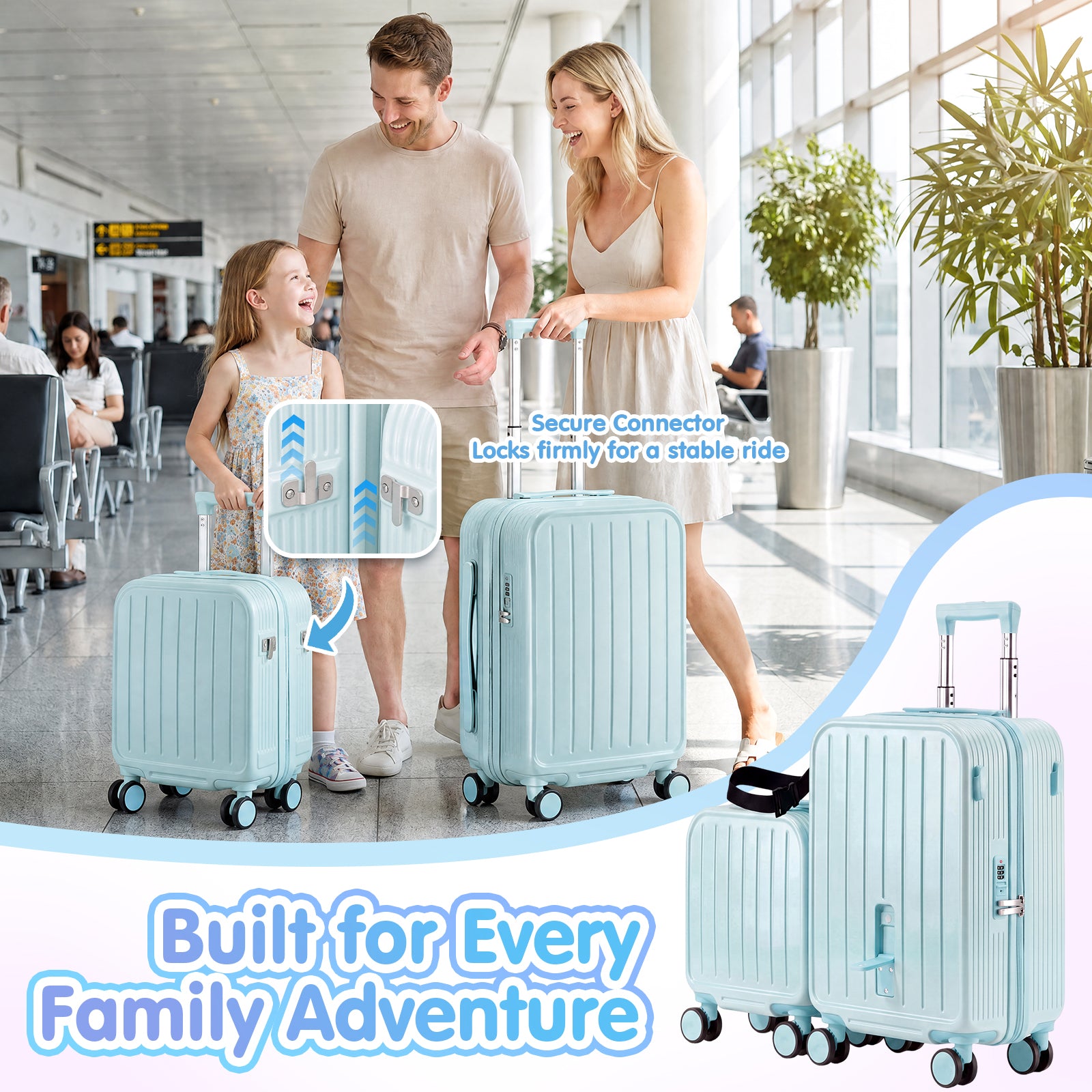 Advwin 2 Piece Ride On Suitcase Set for Kids