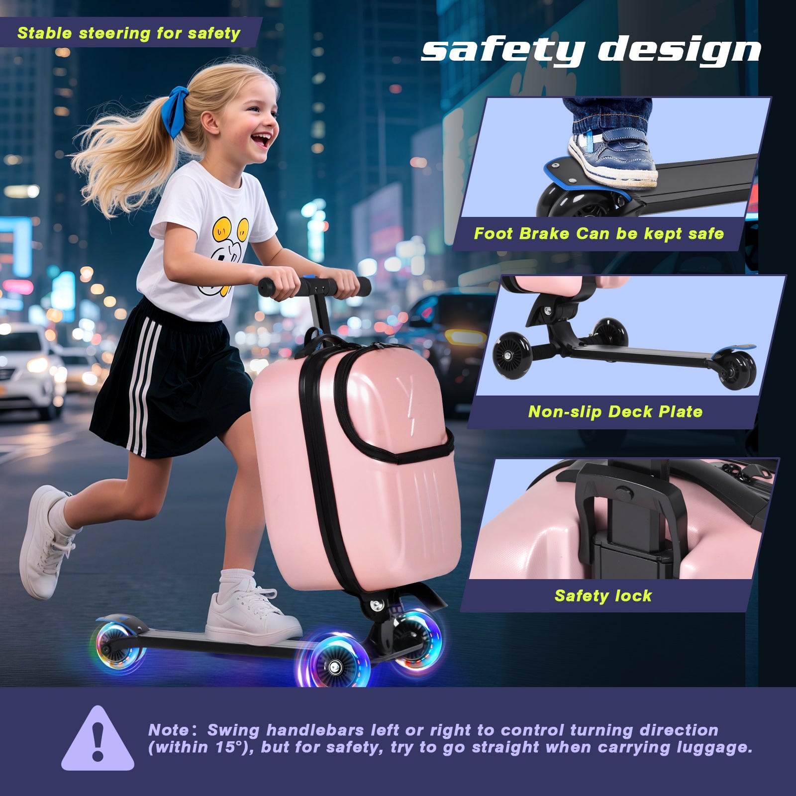 Advwin Top Opening Scooter Luggage for Kids