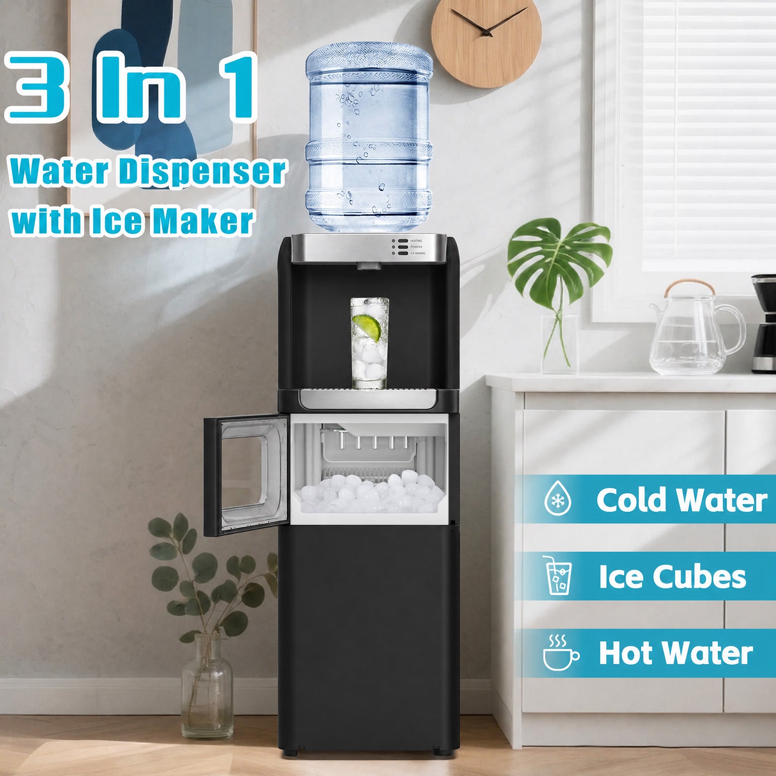 Advwin 3-in-1 Water Dispenser with Ice Maker