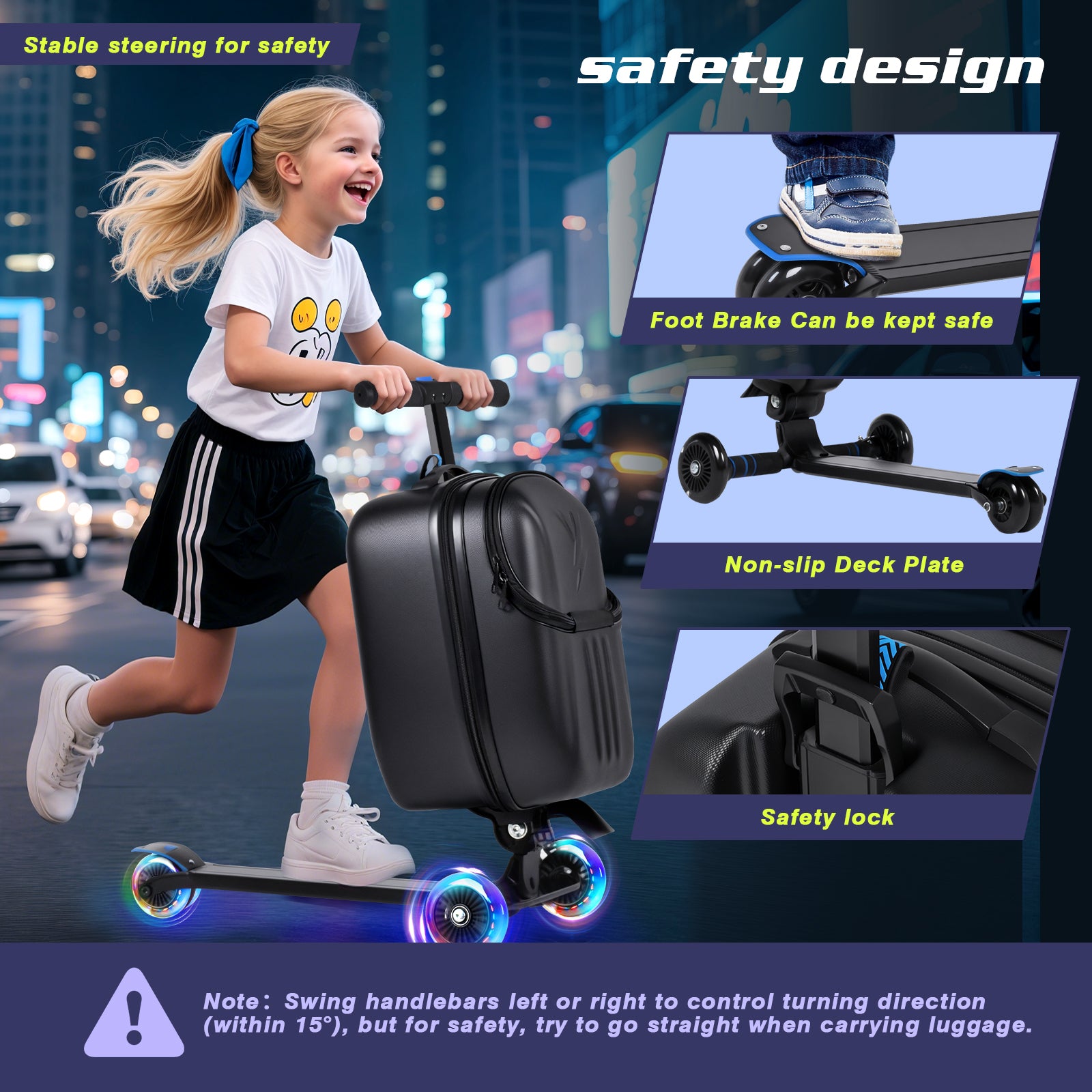 Advwin Top Opening Scooter Luggage for Kids