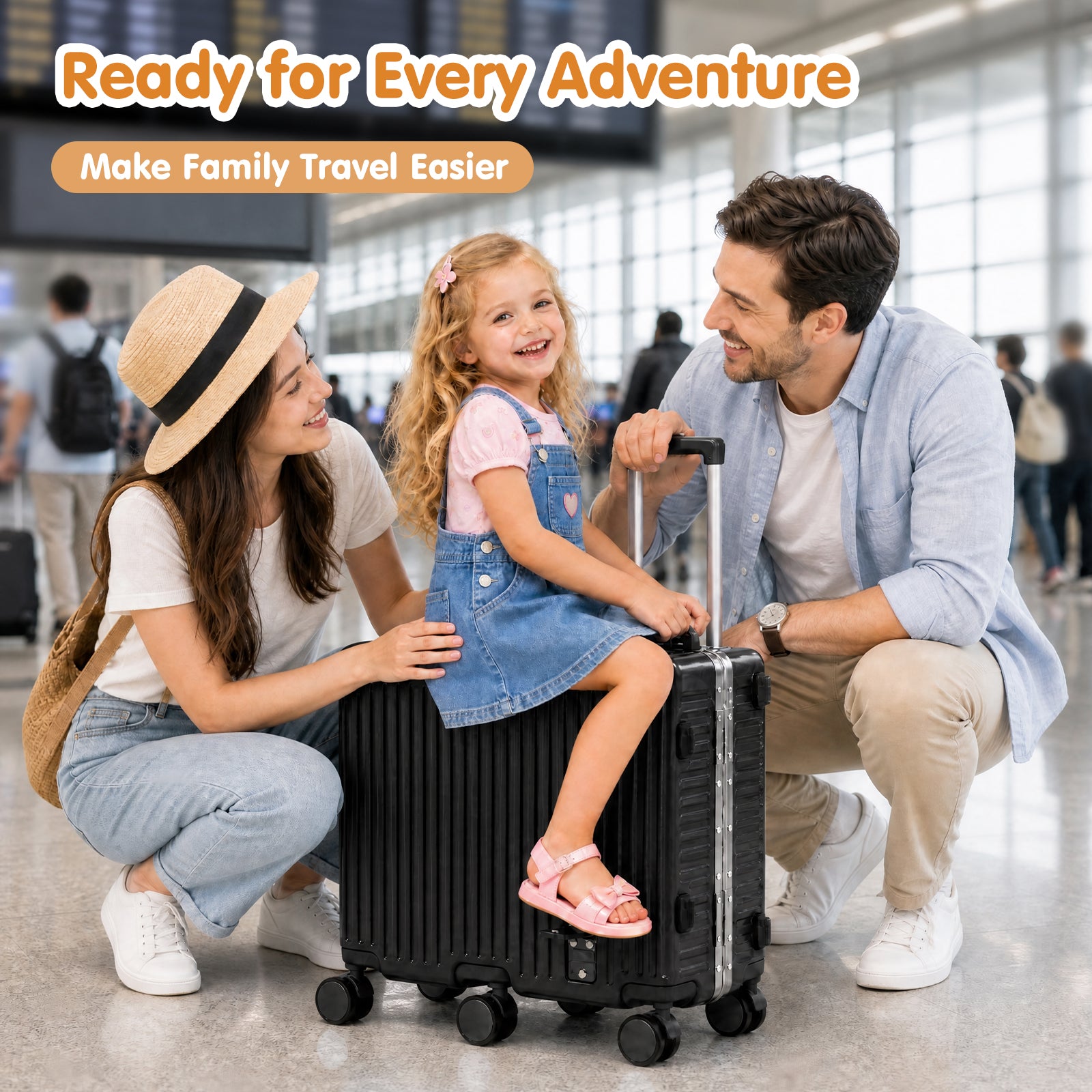 Advwin 20" Aluminum Frame Kids Ride-On Suitcase w/ 6 Wheels