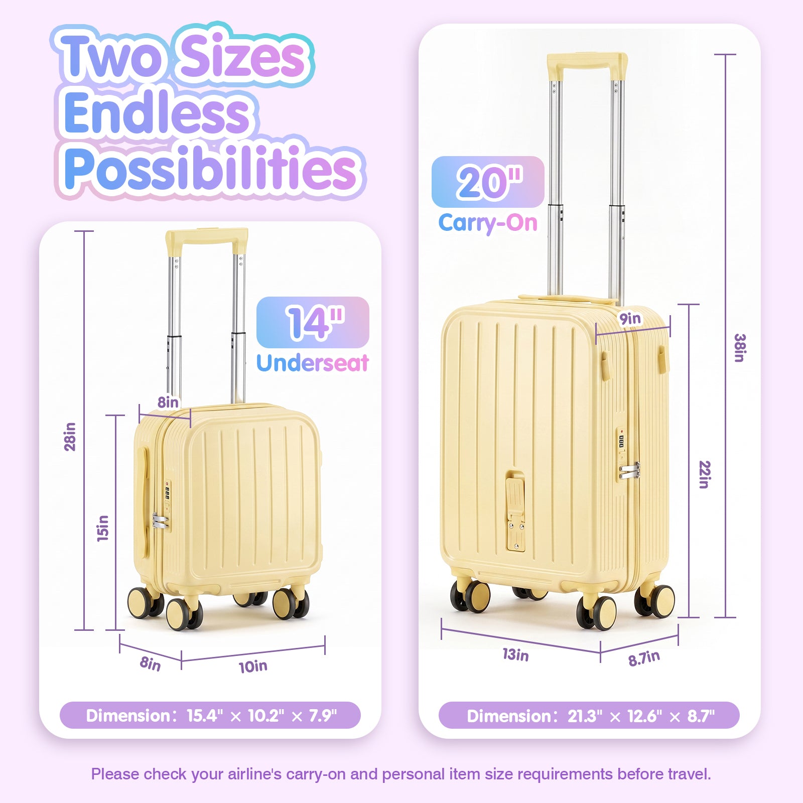 Advwin 2 Piece Ride On Suitcase Set for Kids